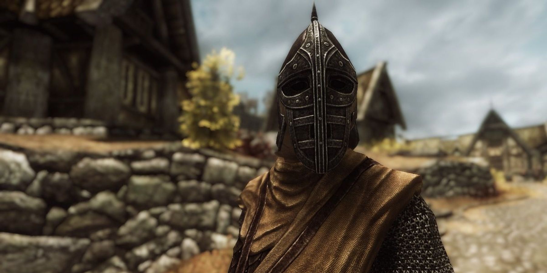  A guard standing in Whiterun in Skyrim. 