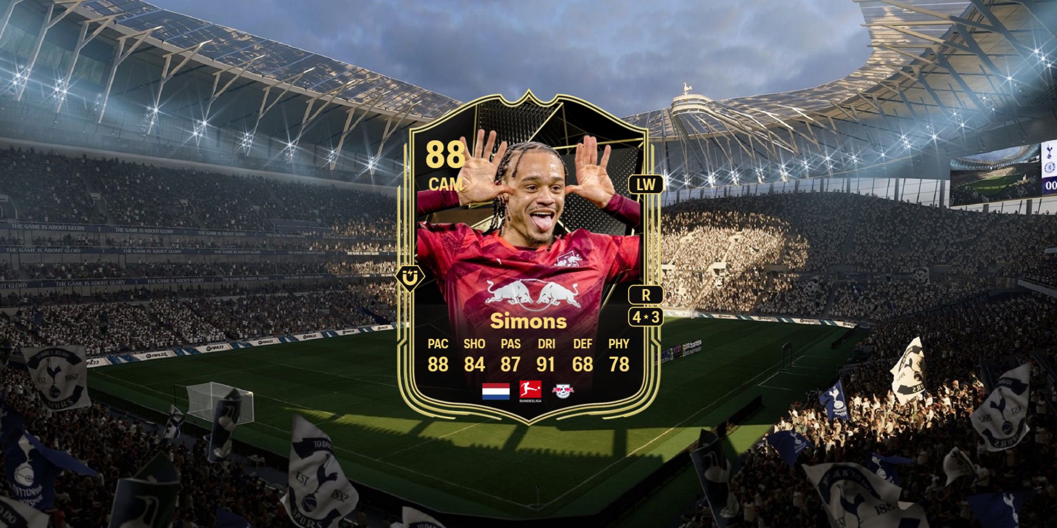 Xavi Simons' card in EA Sports FC 25.