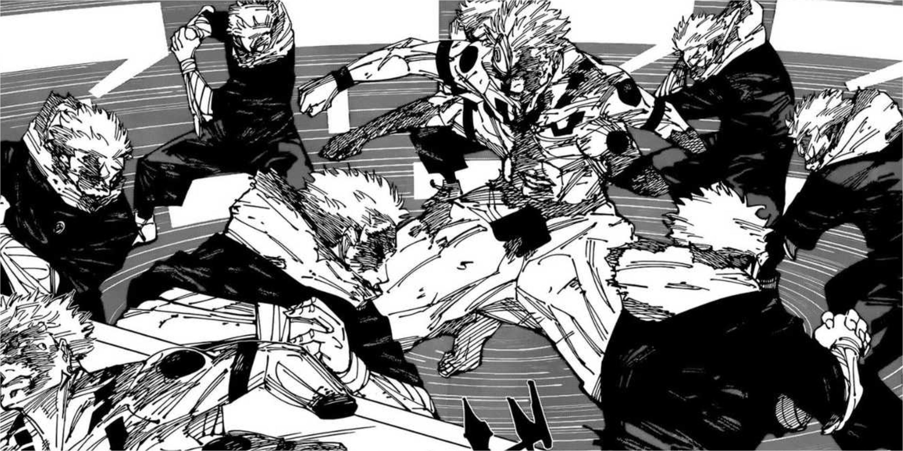 Yuji and Todo vs Sukuna in Jujutsu Kaisen manga.