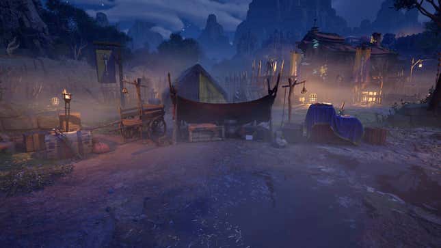 The camp’s workbench for upgrading armor and weapons in Avowed.