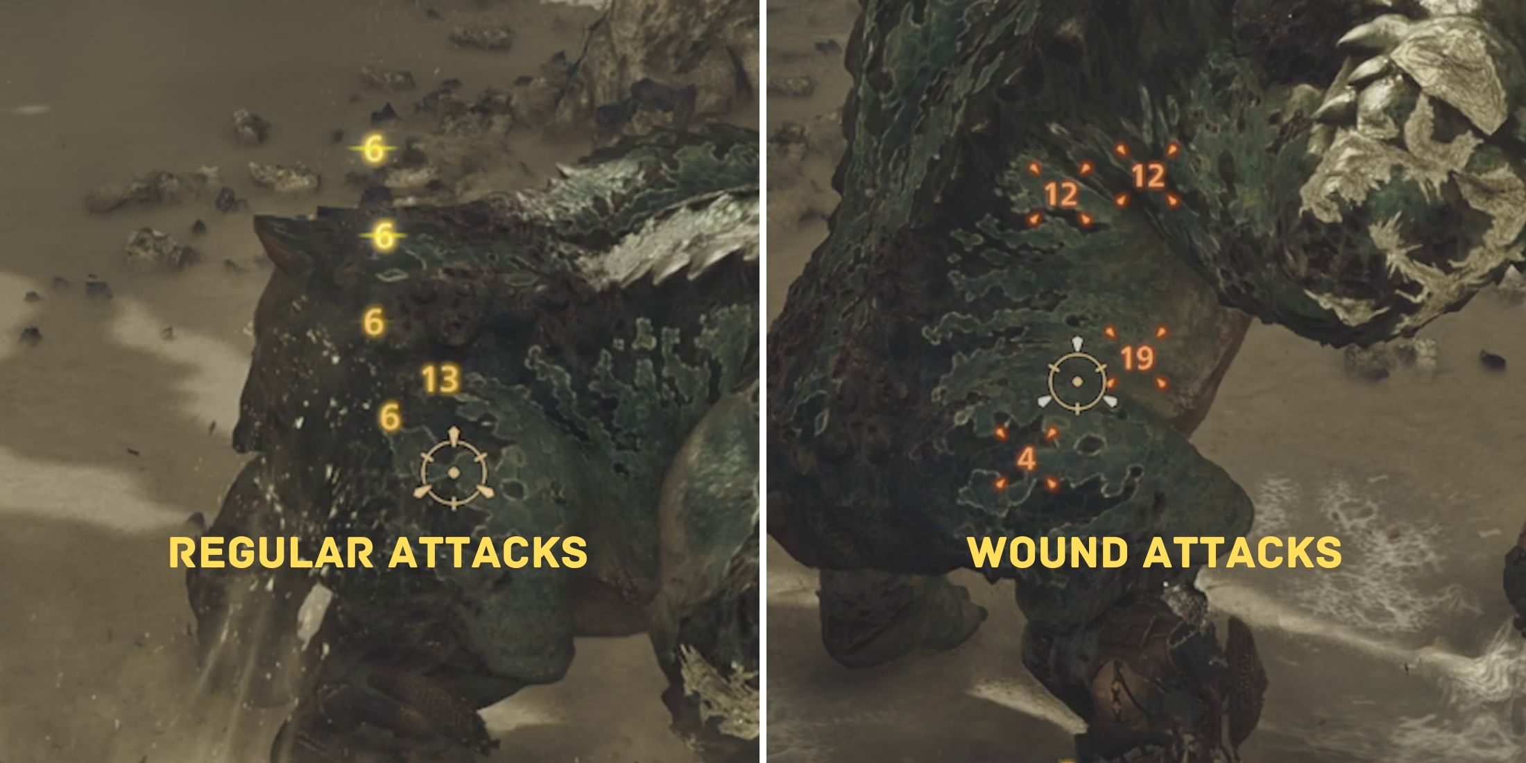 regular vs wound targeting attacks in monster hunter wilds