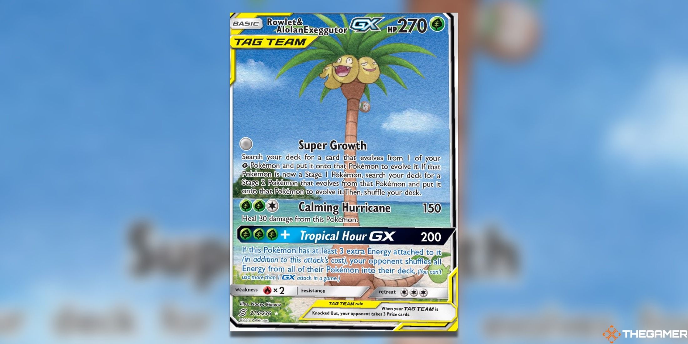 The Unified Minds Rowlet&Alolan Exeggutor from the Pokemon TCG.