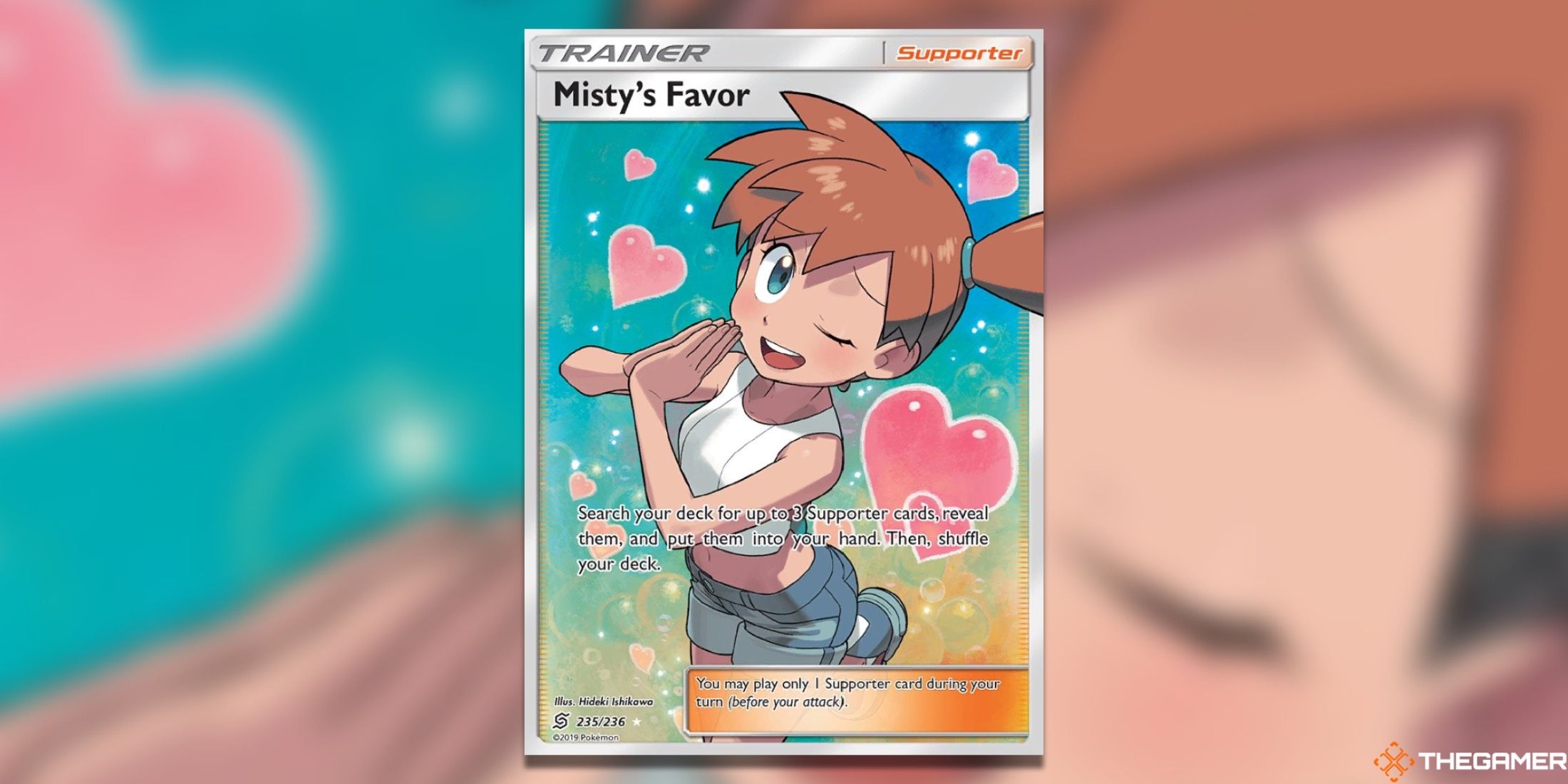 The Unified Minds Misty's Favor Full Art from the Pokemon TCG.