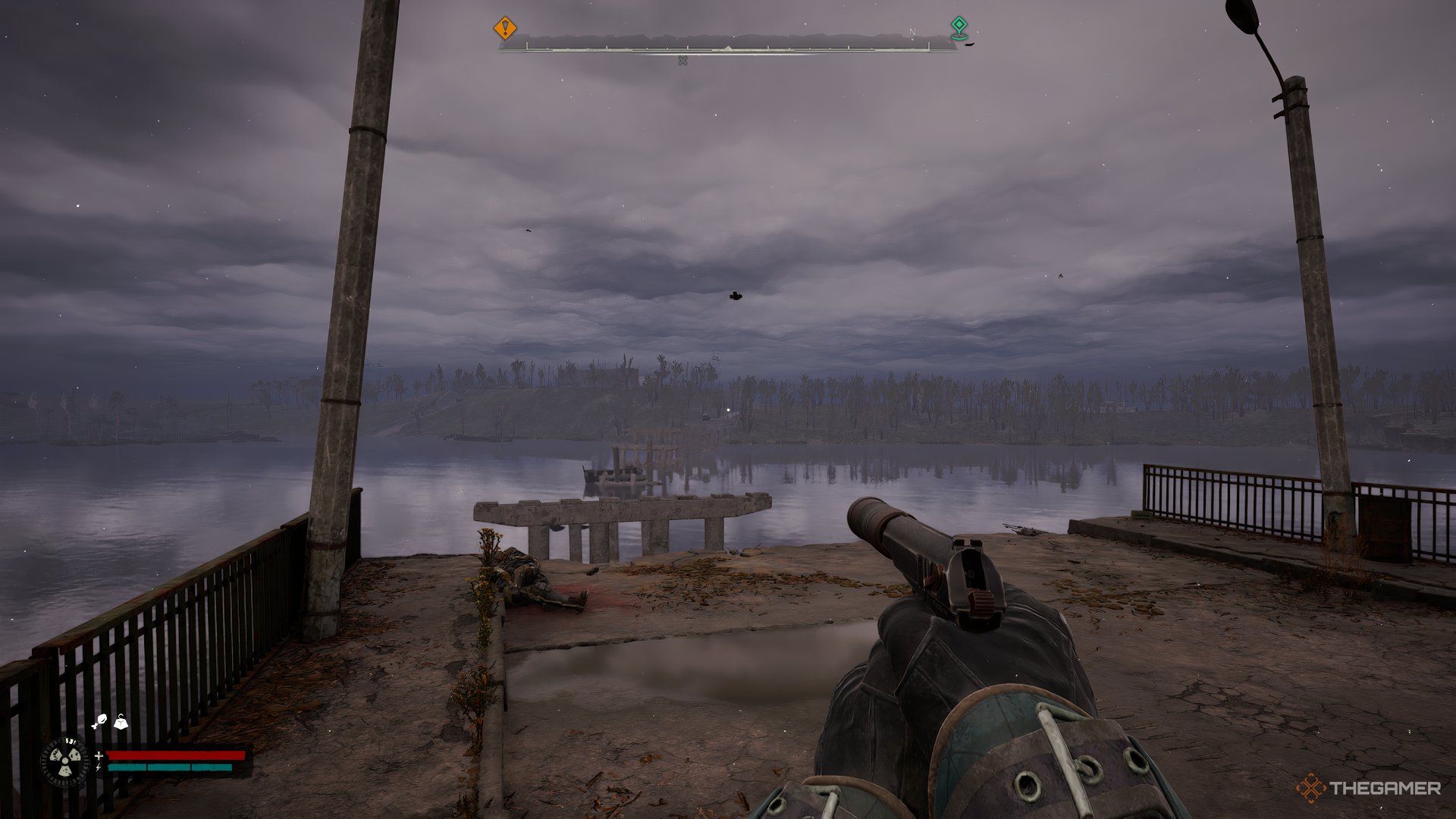 An image showing  a broken bridge in Stalker 2.