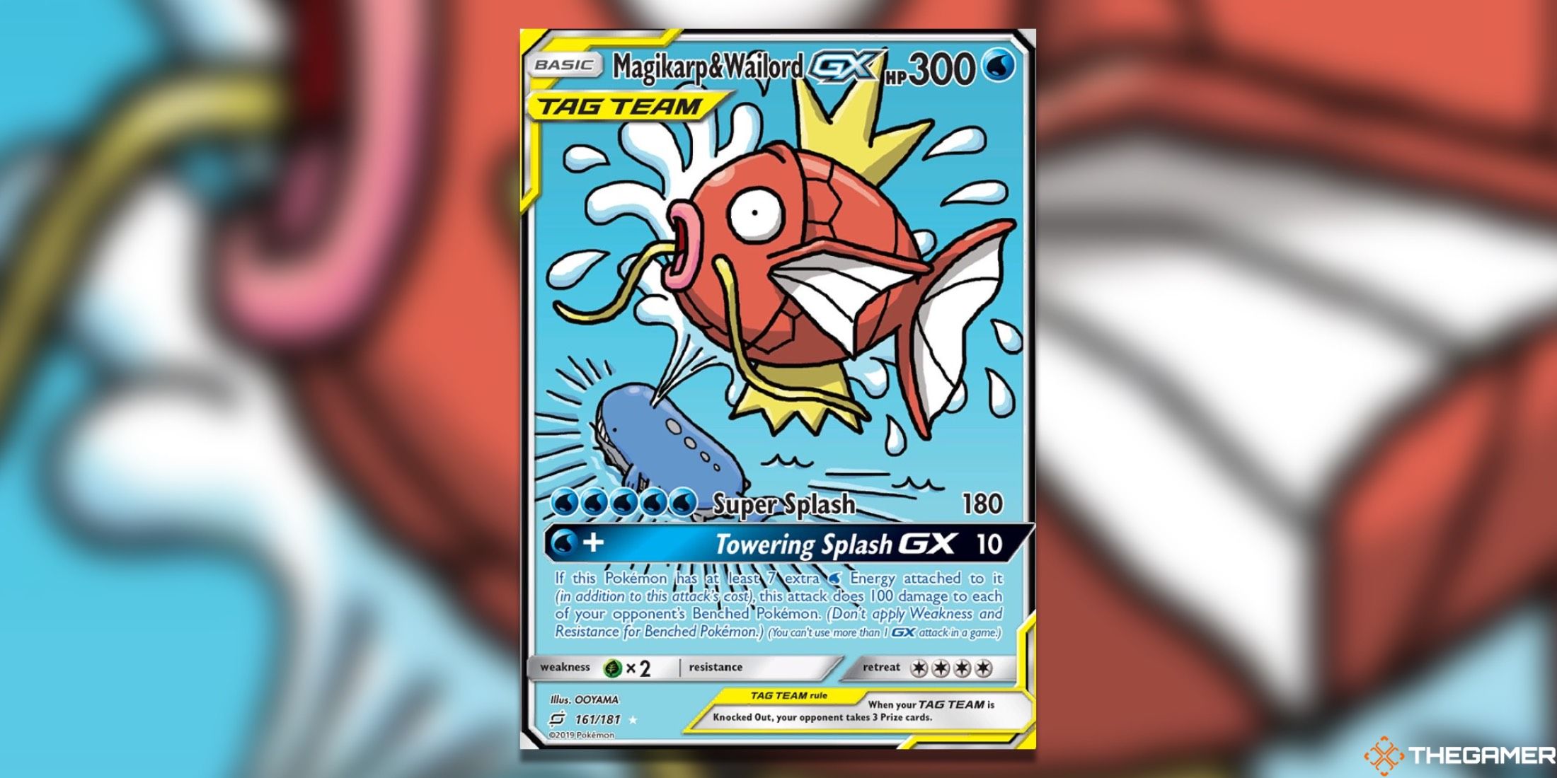 The Team Up Magikarp&Wailord GX Alt Art from the Pokemon TCG.