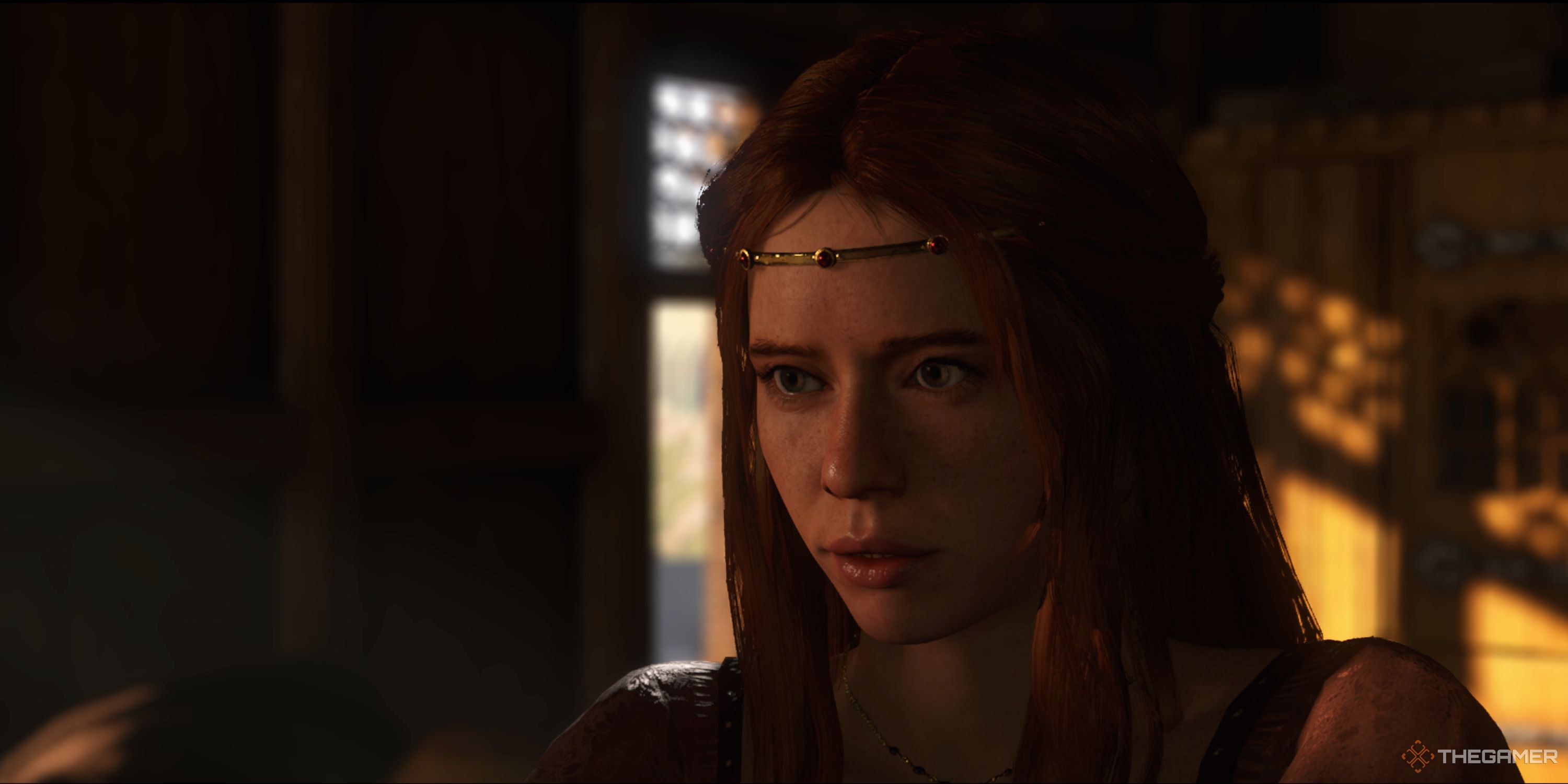 In-game cutscene featuring one of the game's main characters Rosa Ruthard.