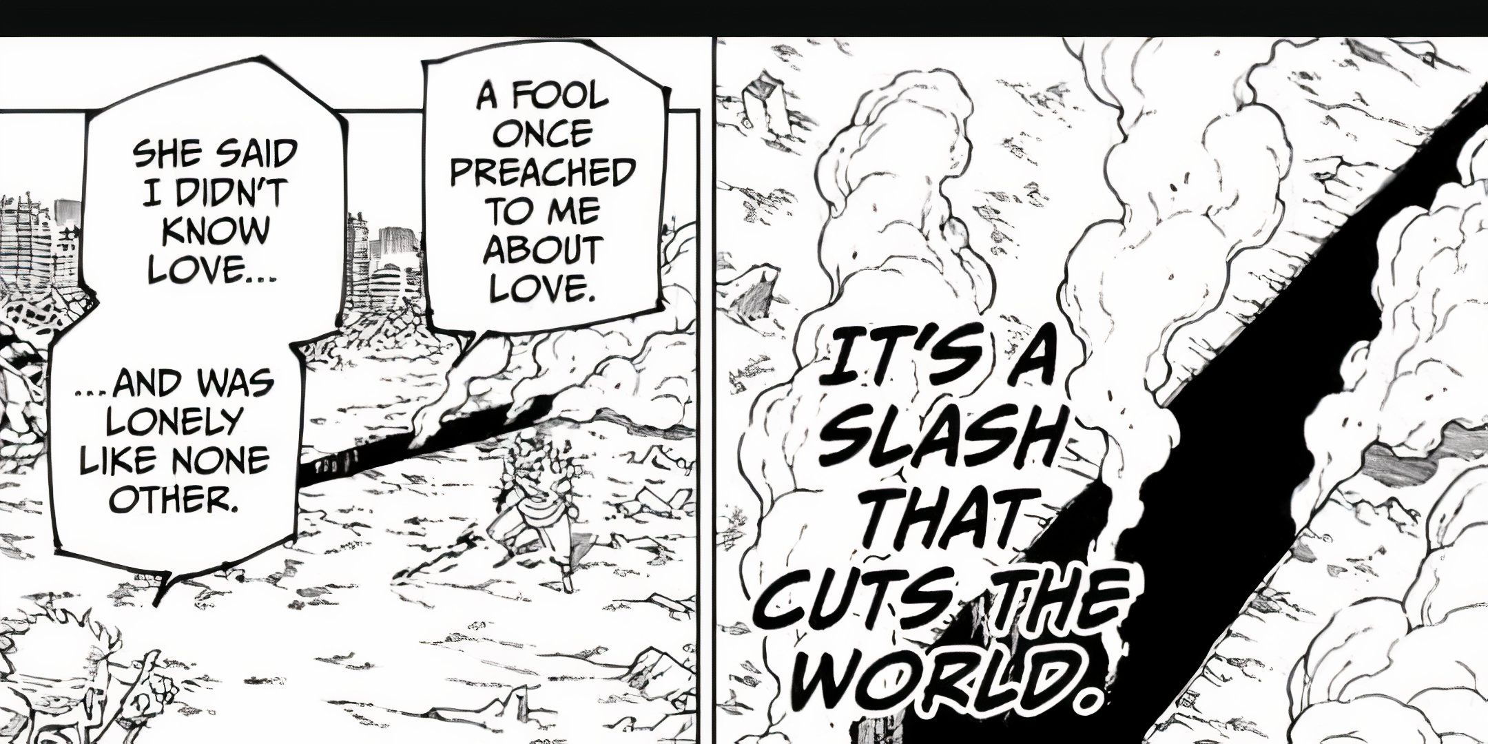 Sukuna using World-Splitting Dismantle in Jujutsu Kaisen.