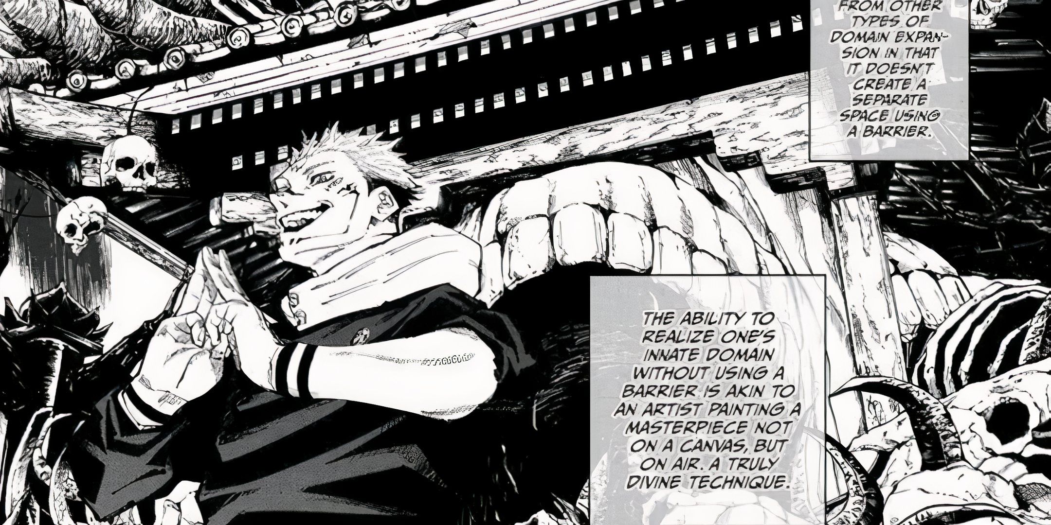 Sukuna using his domain expansion in Jujutsu Kaisen.