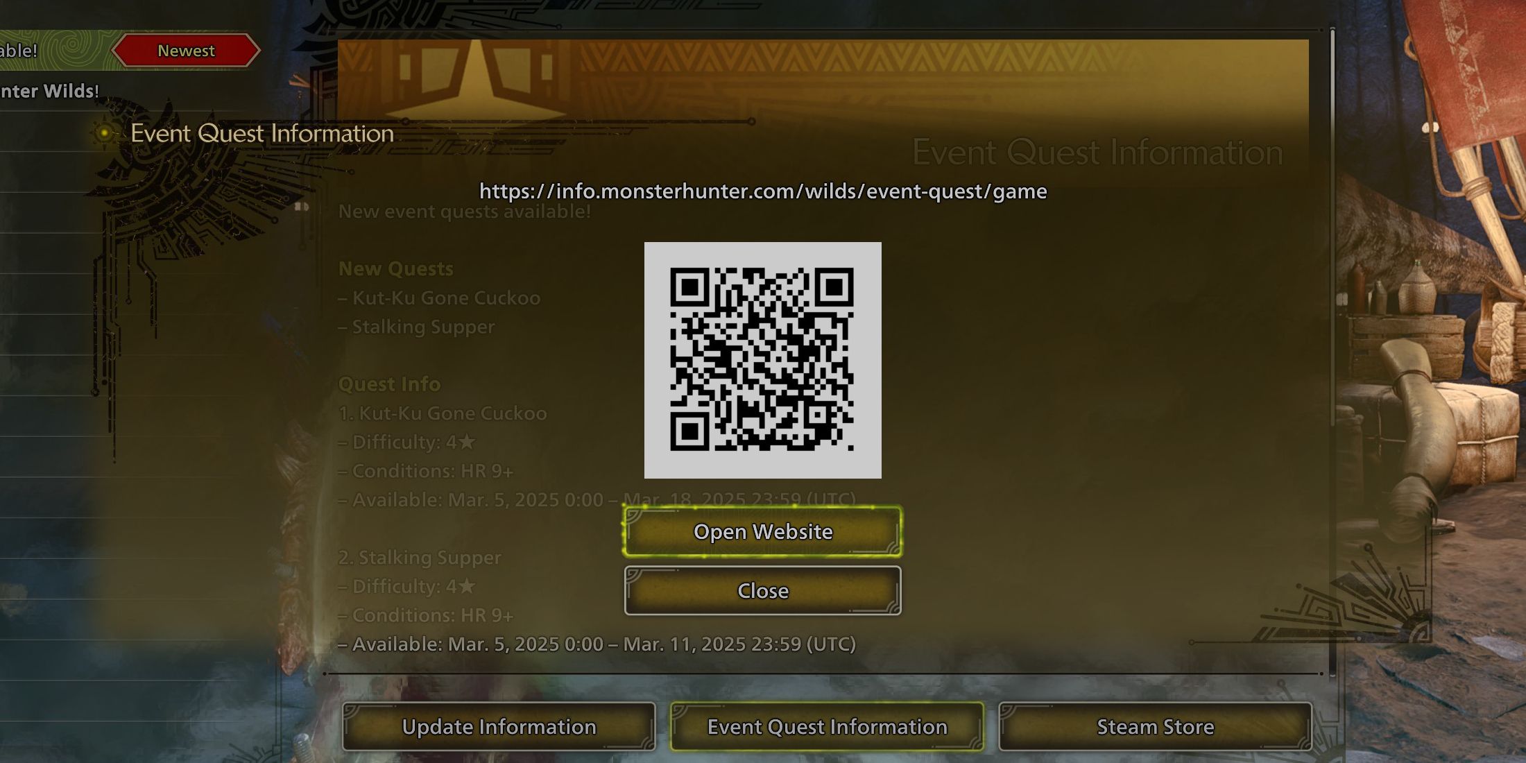 Monster Hunter Wilds Event Quests MH Wilds Track Weekly Event Quest QR