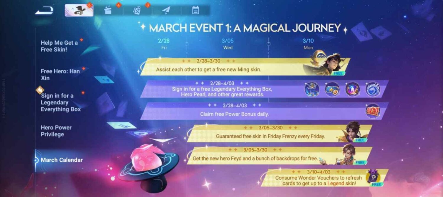 Honor of Kings March 2025 Event Calendar: New skins, events and more