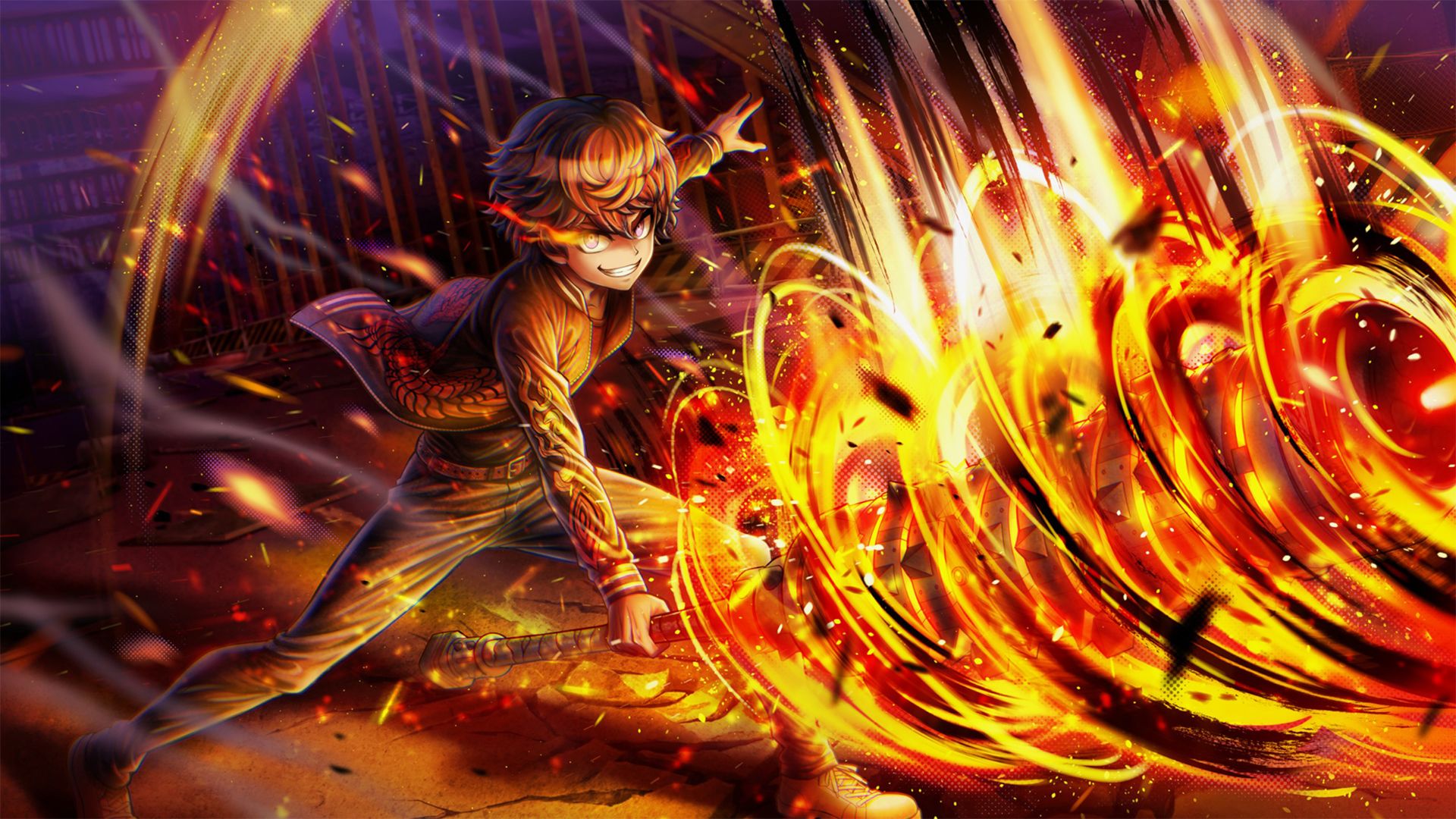 The full character art for Hyakuichitaro Senju in Tribe Nine.