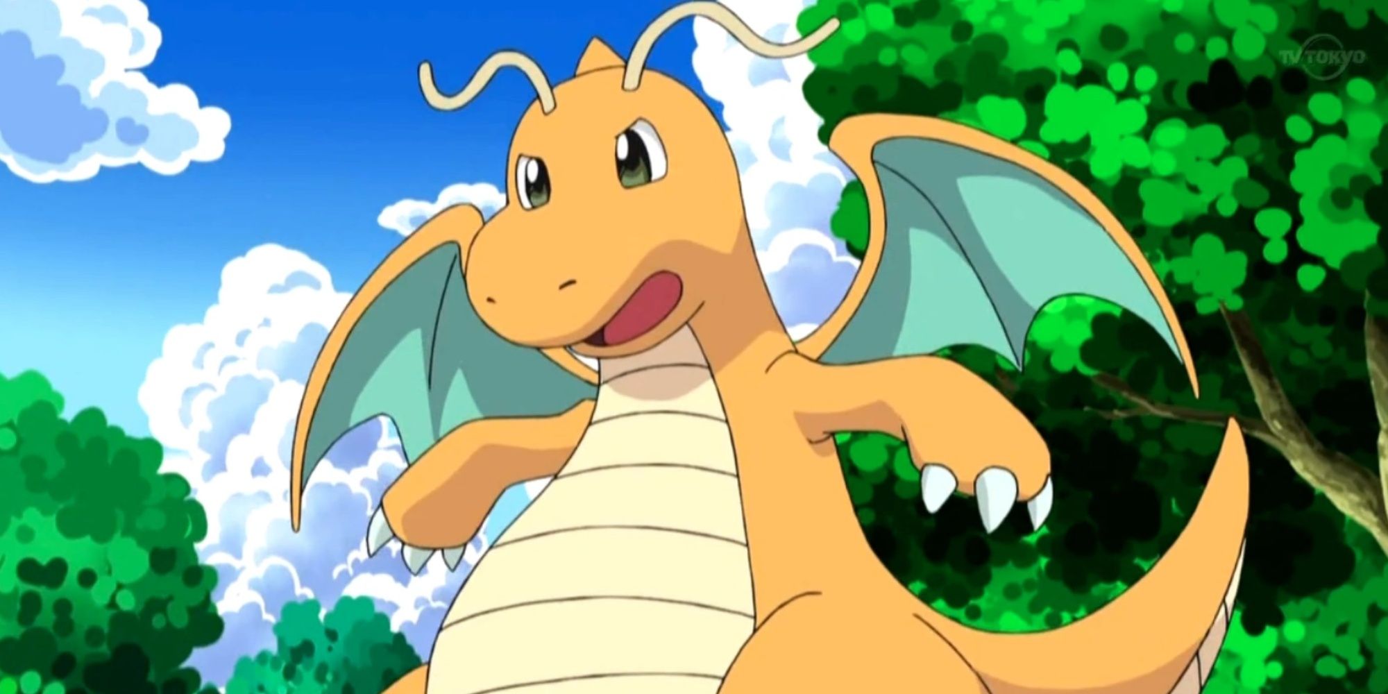  Dragonite is posing angrily, preparing to strike in Pokemon.