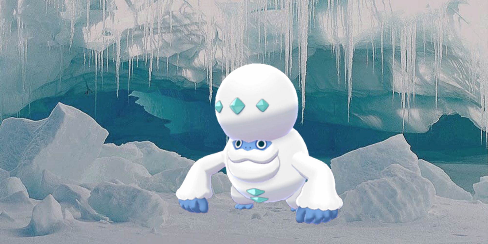 Galarian Darmanitan from Pokemon Sword and Shield in an ice cave.