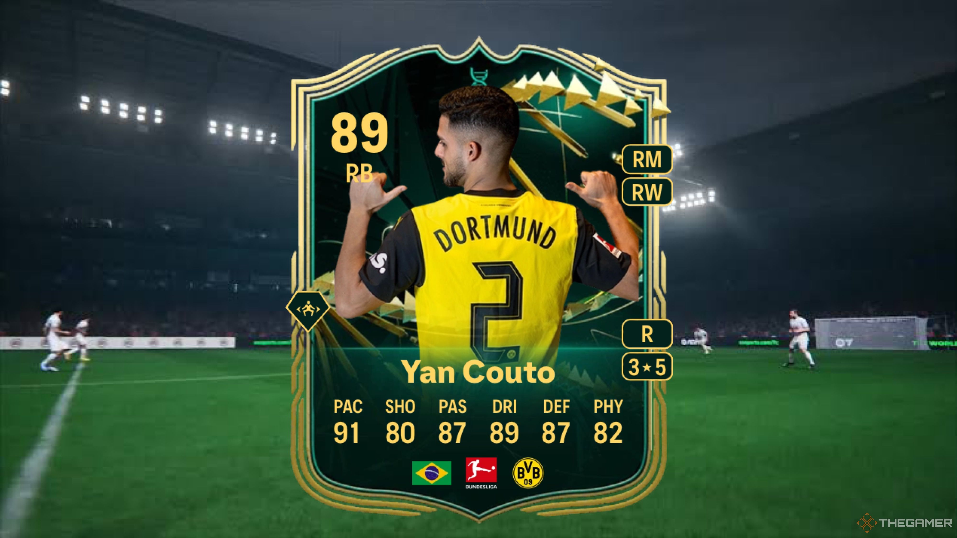 Image showing Yan Couto card against a faded pitch background.