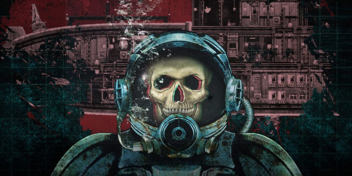  Cover art for Barotrauma, showing a skeleton in a diver's suit.