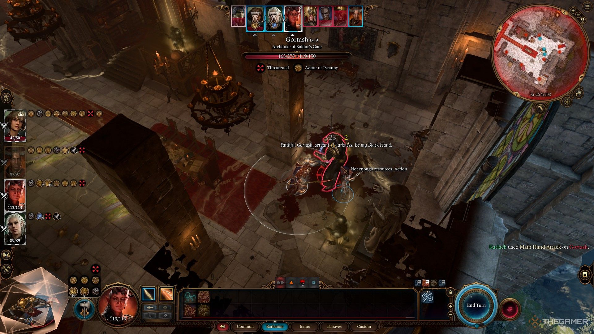 Gortash begins his phase transition and summons manifestations as he heals in Baldur's Gate 3.