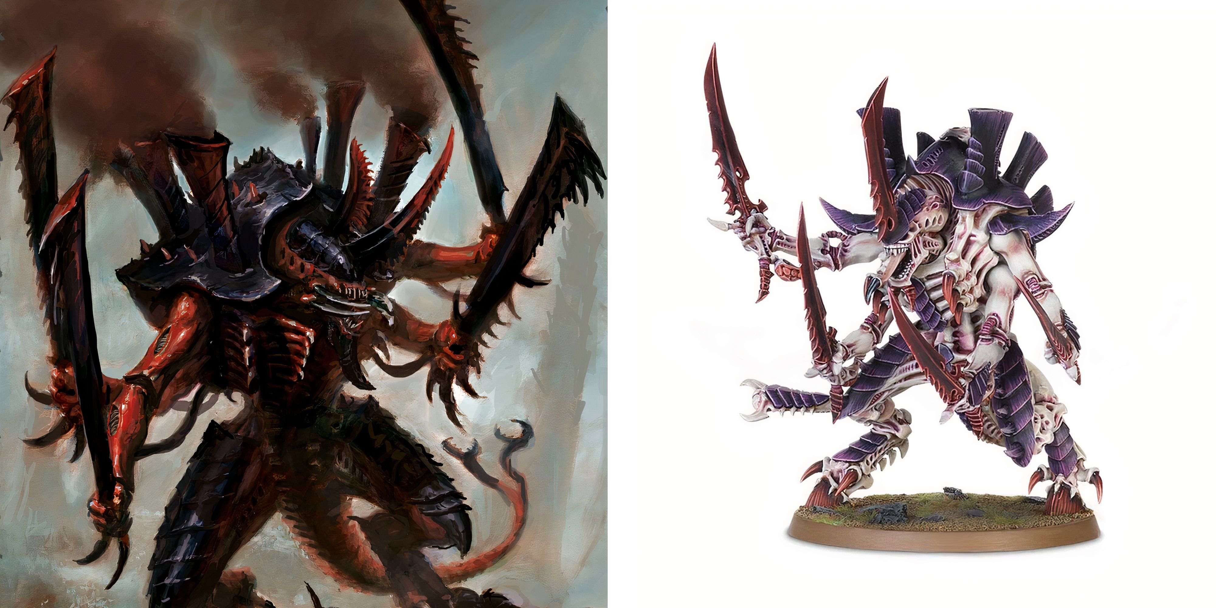 Warhammer 40k: 10 Most Dangerous Tyranid Bioforms, Ranked  a picture of a swarmlord and a model