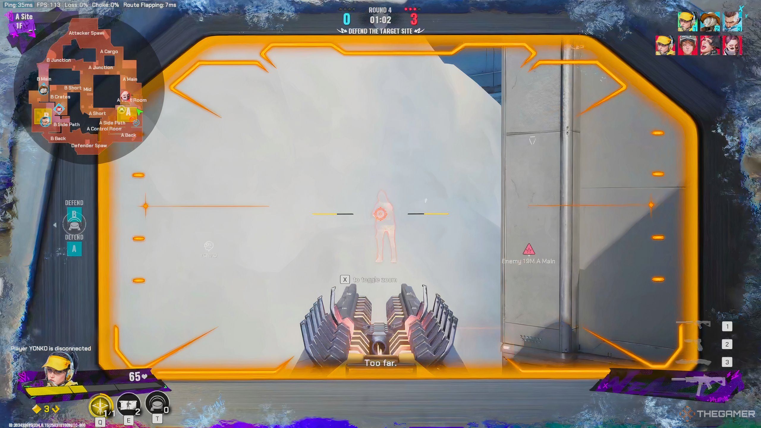 Hollowpoint's Scope on her rail gun in FragPunk.