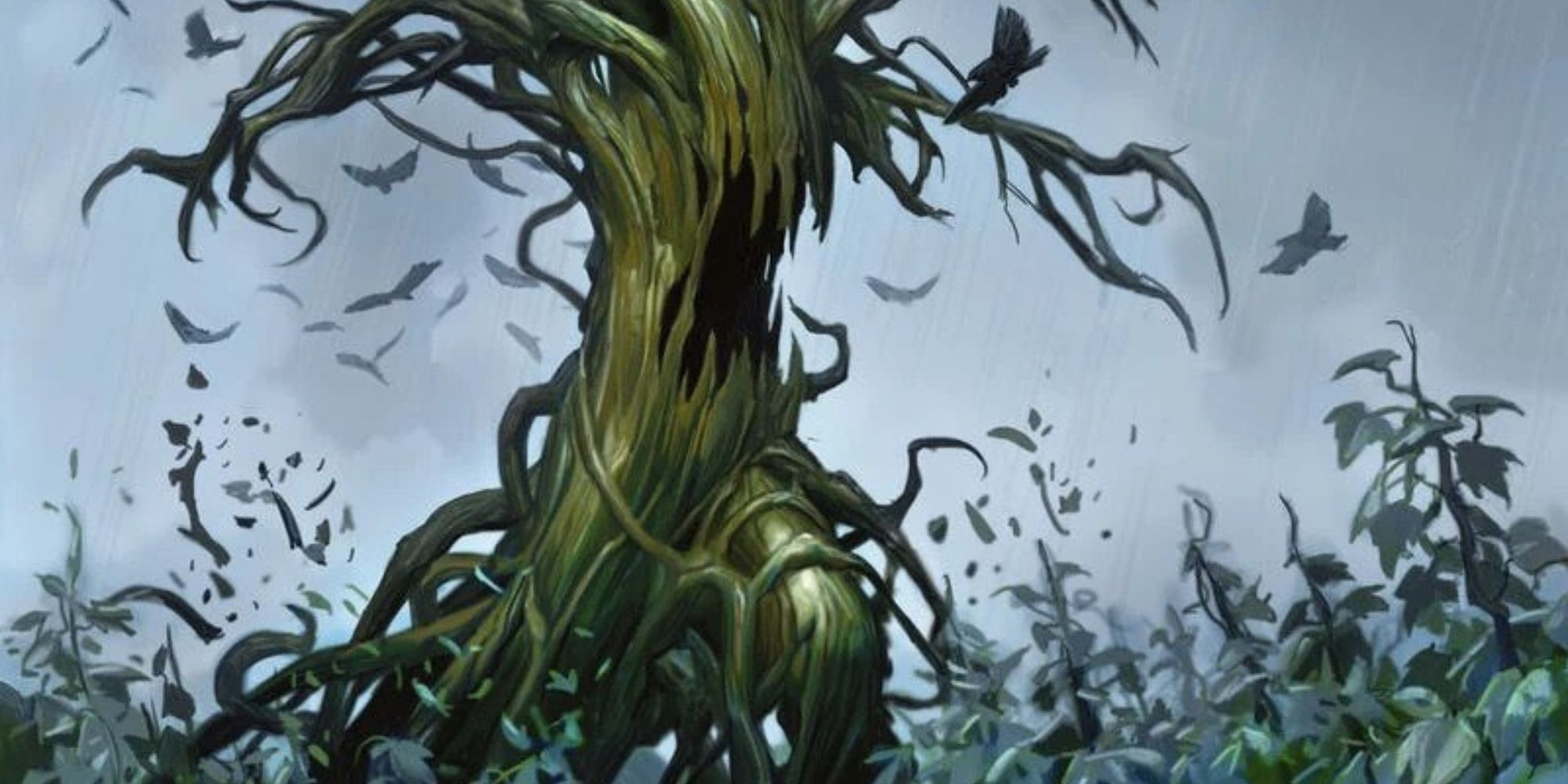 Dungeons & Dragons art of a monstrous tree on a rampage.