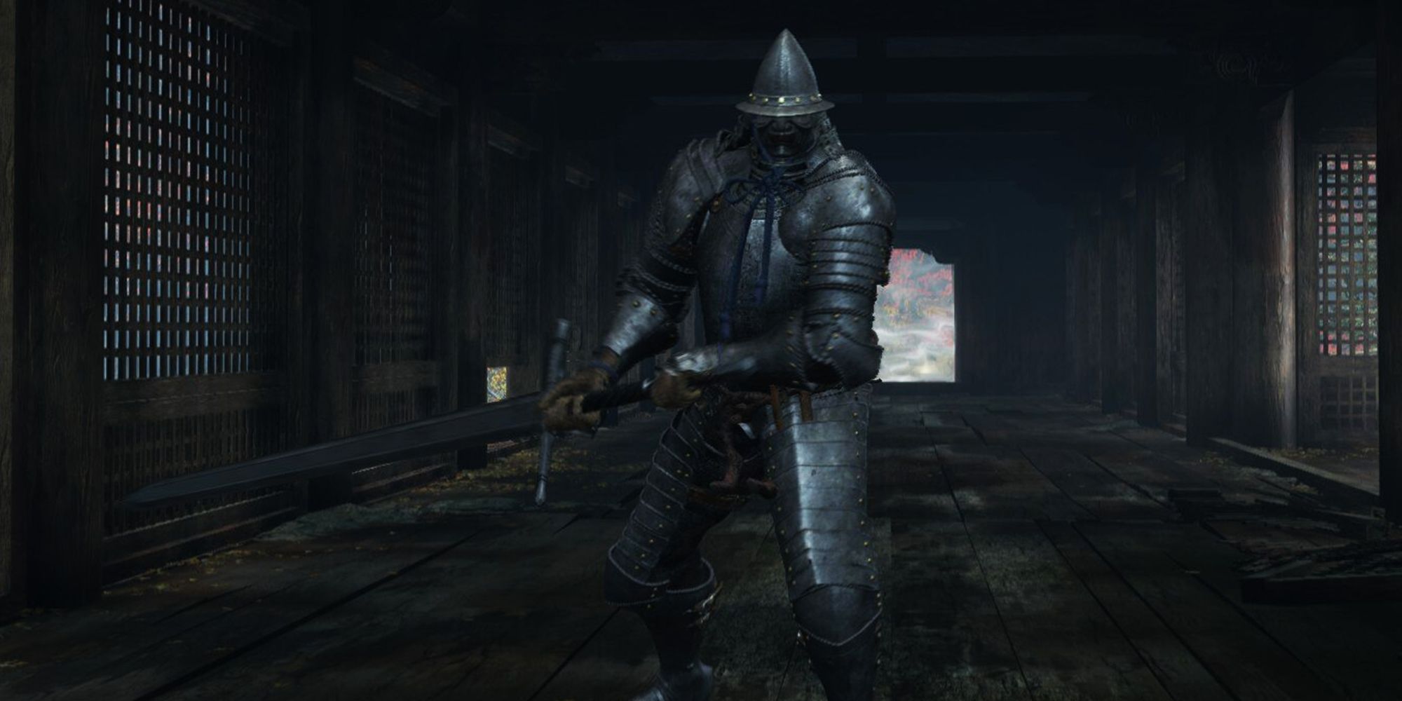 Sekiro - Close Up On The Armored Warrior Mid-Battle