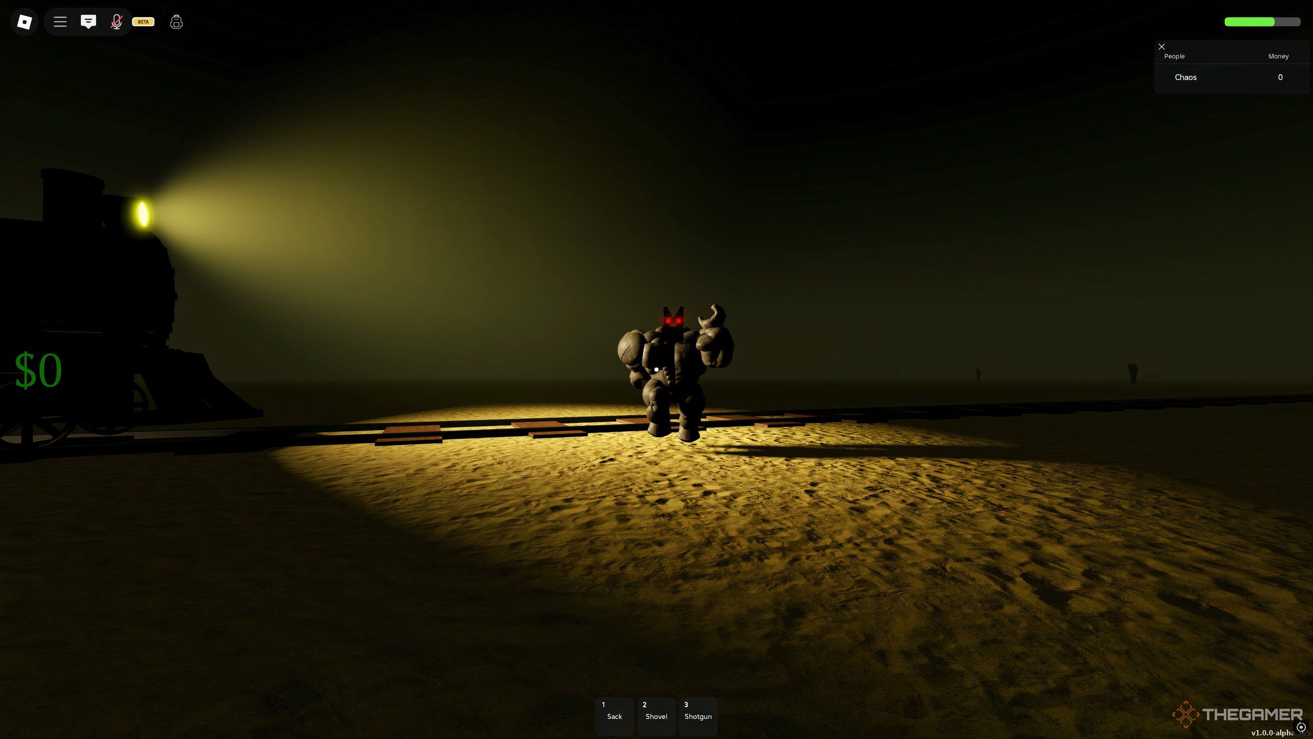 A Werewolf, charging at the player at mach speed, in Dead Rails on Roblox.