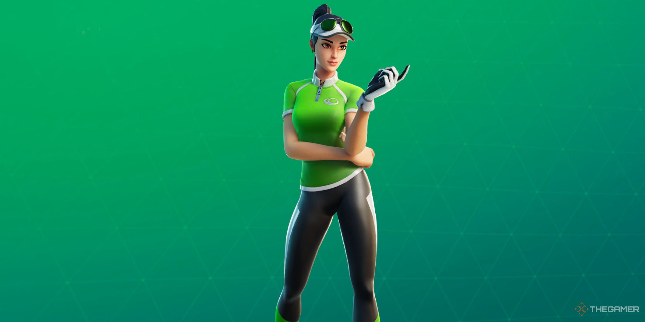 Par Patroller in Fortnite pointing her finger.