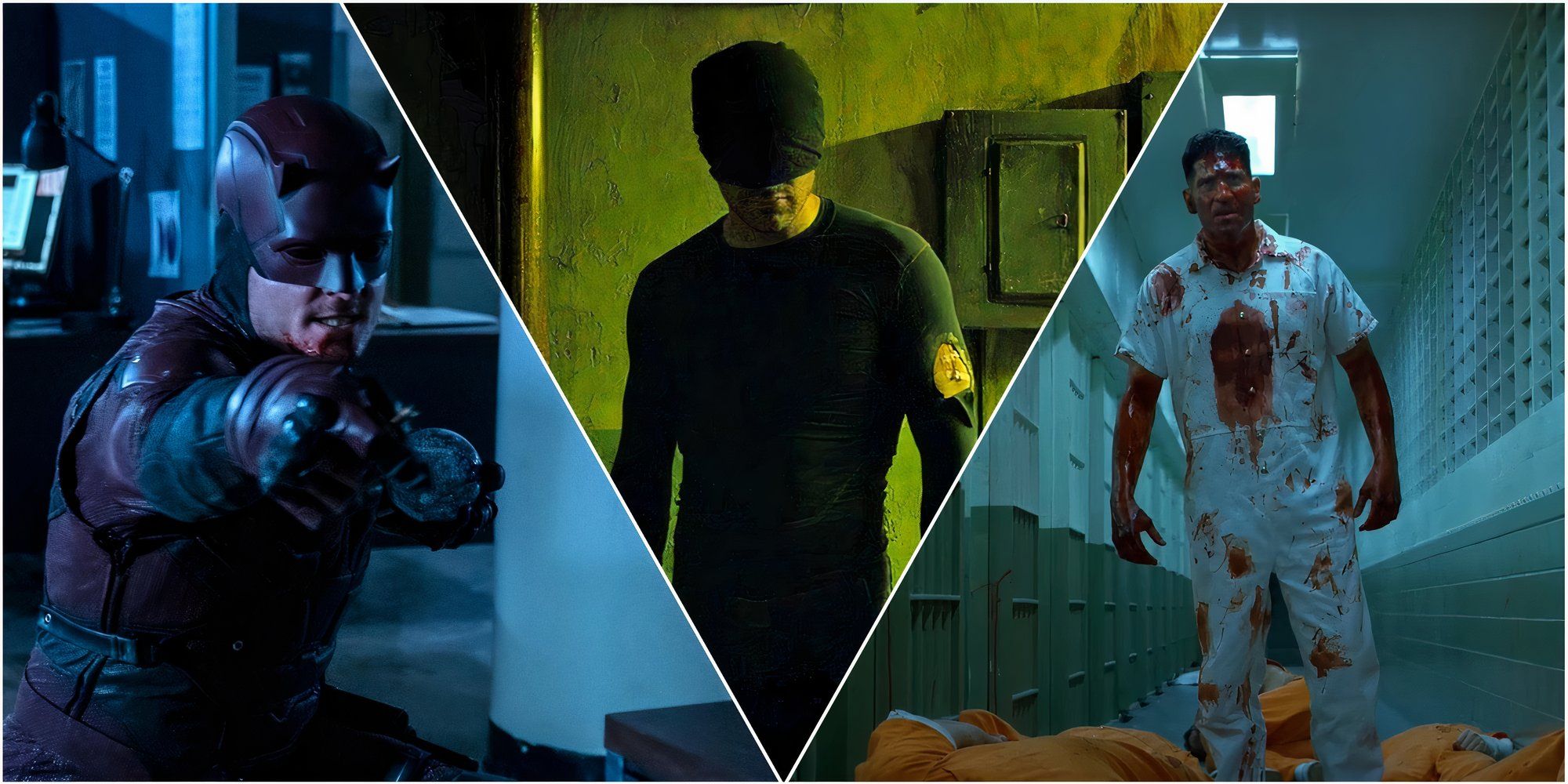 A collage image featuring Bullseye, Daredevil, and The Punisher