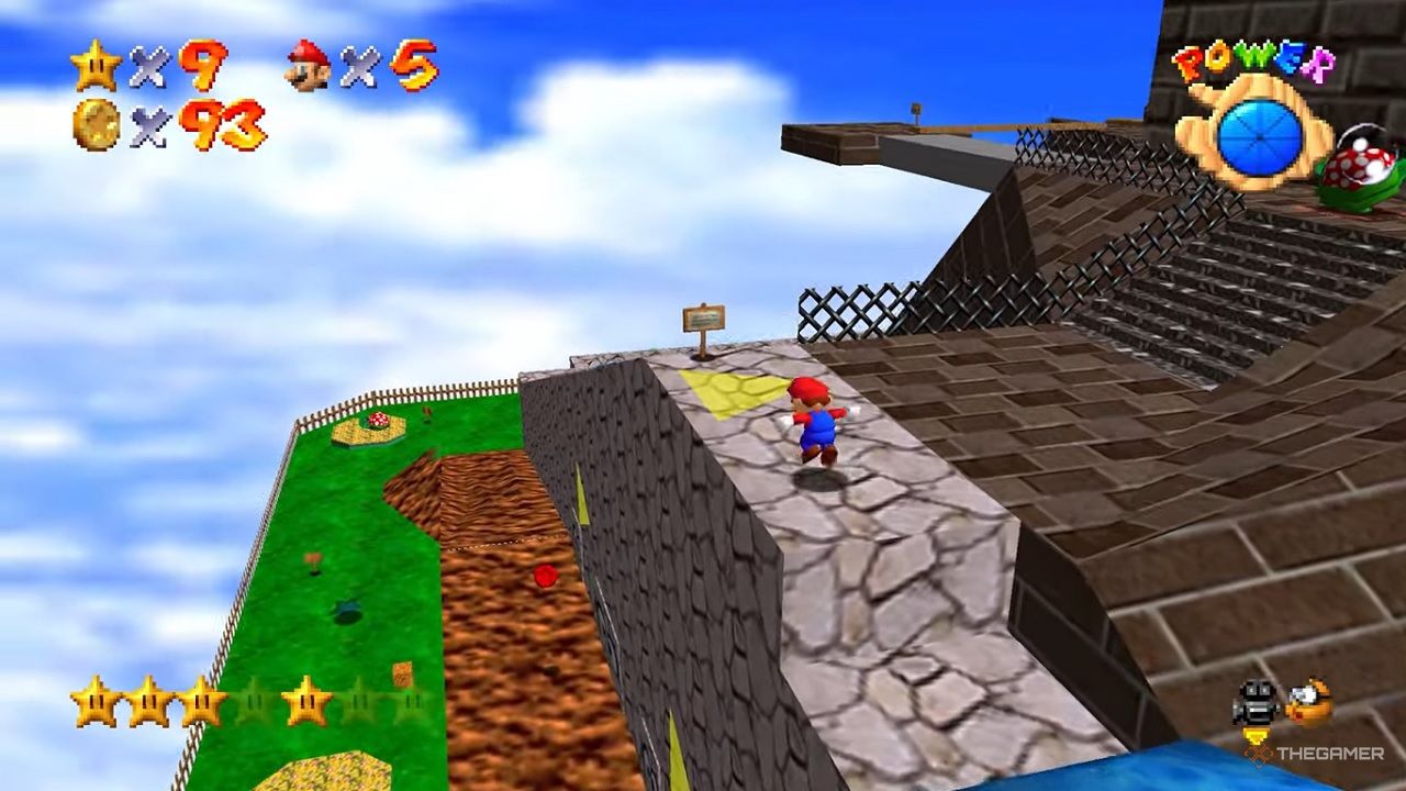 Gameplay of the PC port of Super Mario 64. 