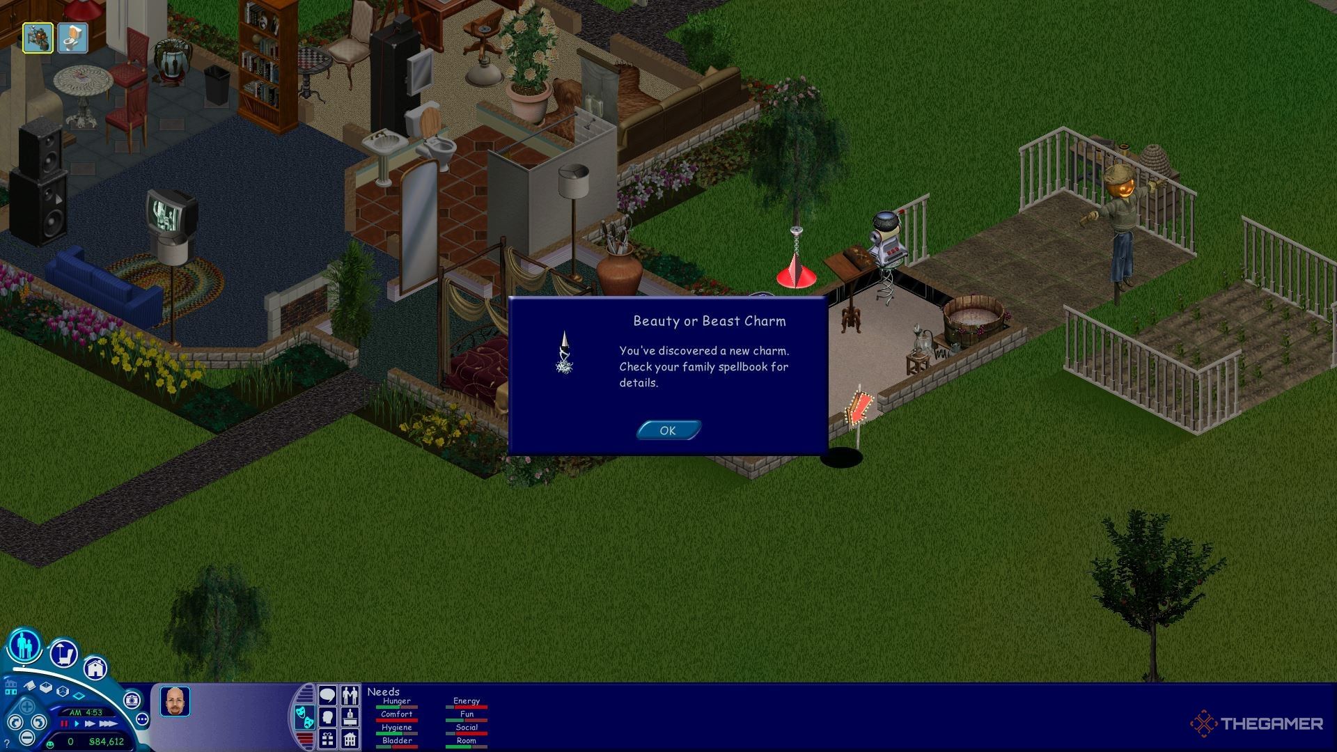 Successfully making a charm in The Sims.