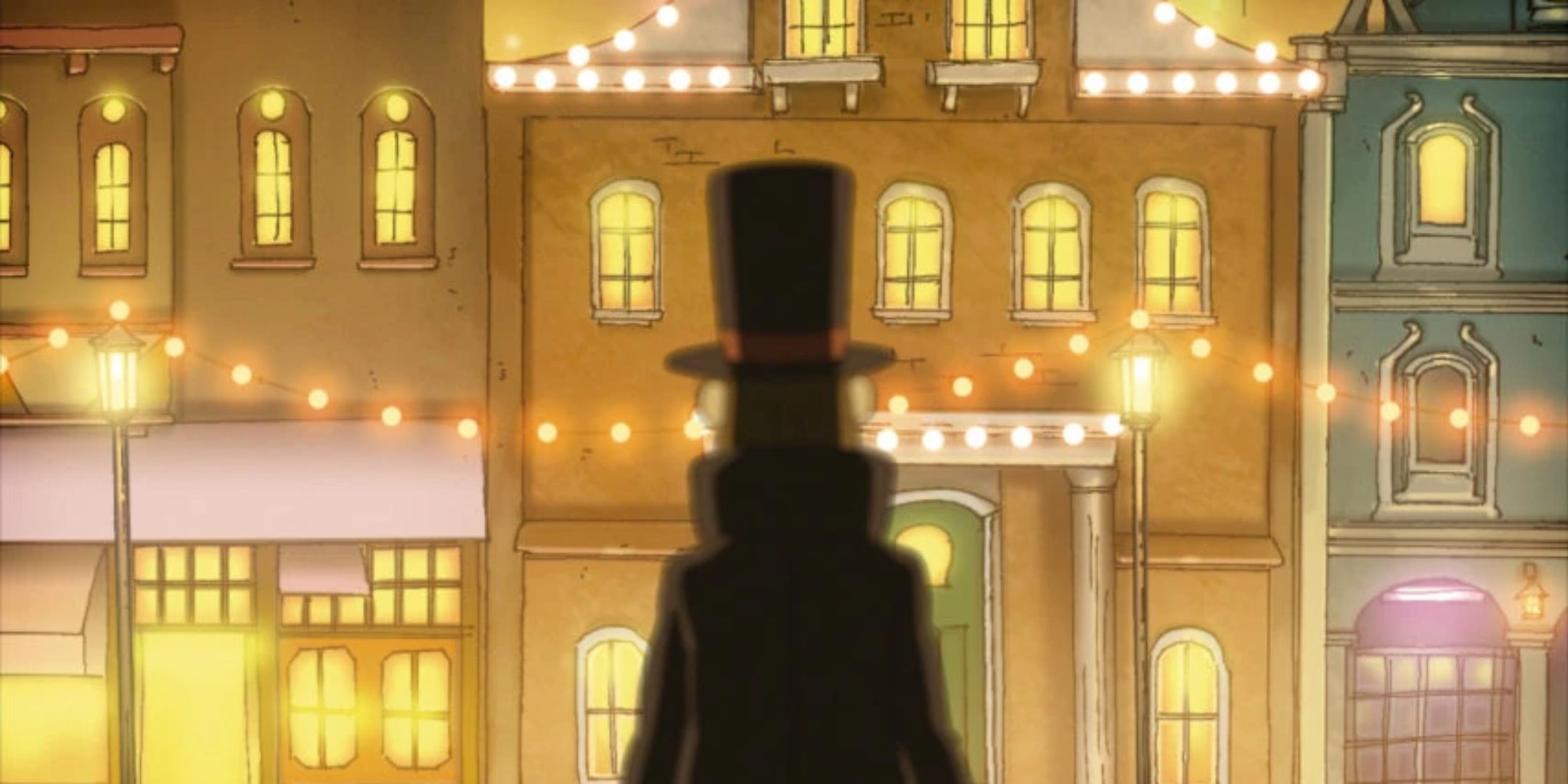 Professor Layton And The Diabolical Box screenshot of Layton looking at Folsense.