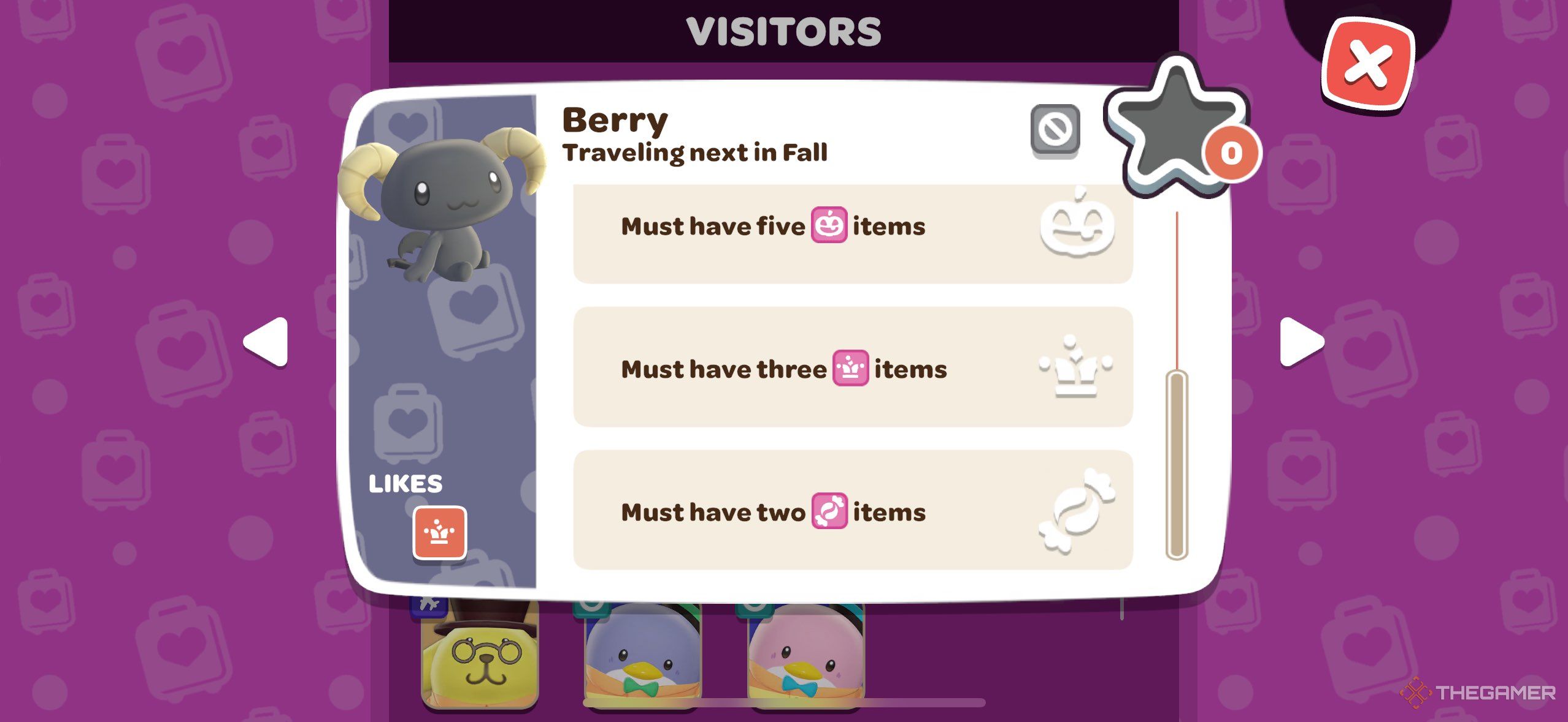 A player looking at Berry's requirements in Hello Kitty Island Adventure.