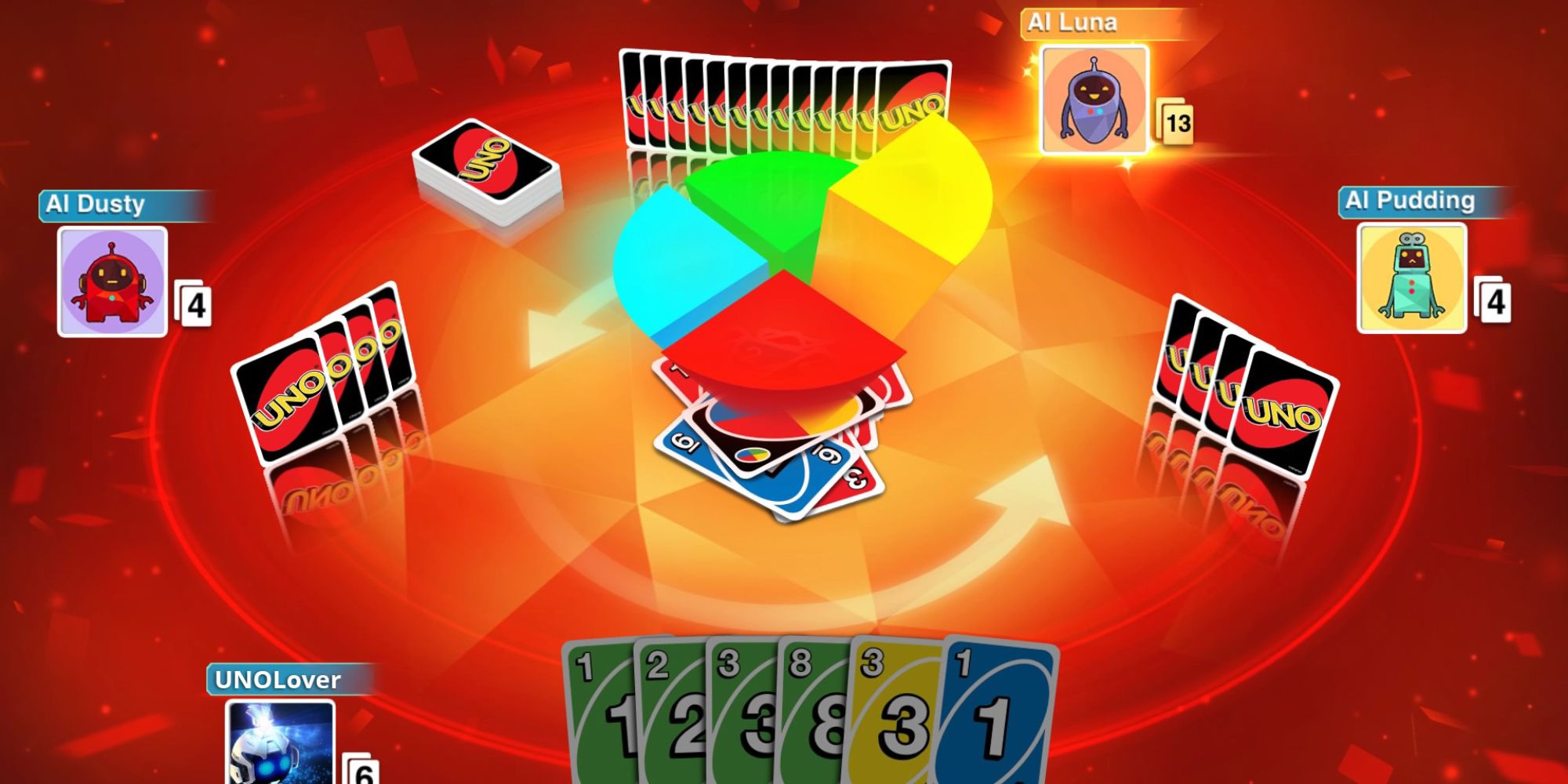 Screenshot Of Uno Game with you selecting a color.