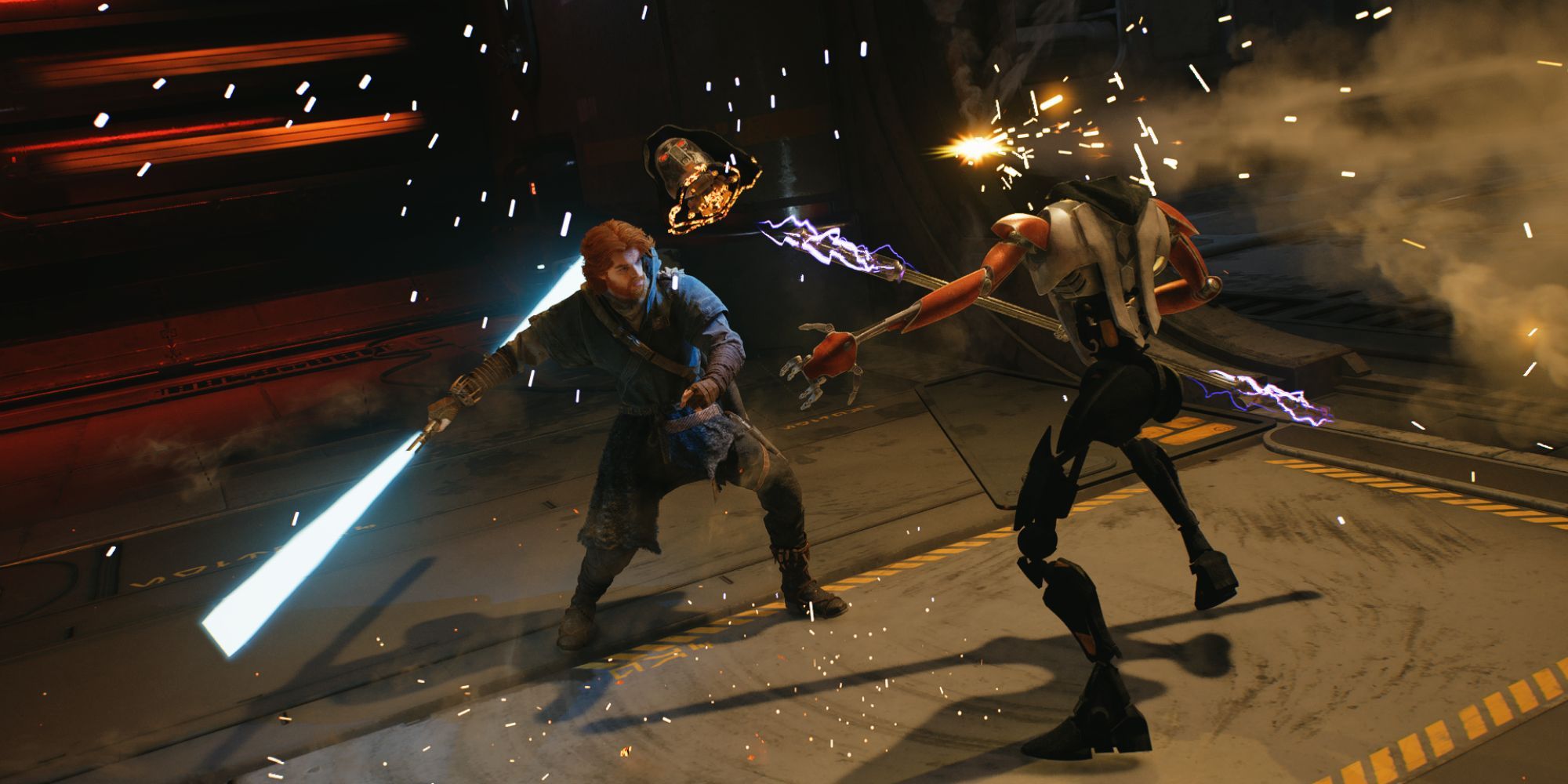 Cal decapitates a Magnaguard in Star Wars Jedi: Survivor.