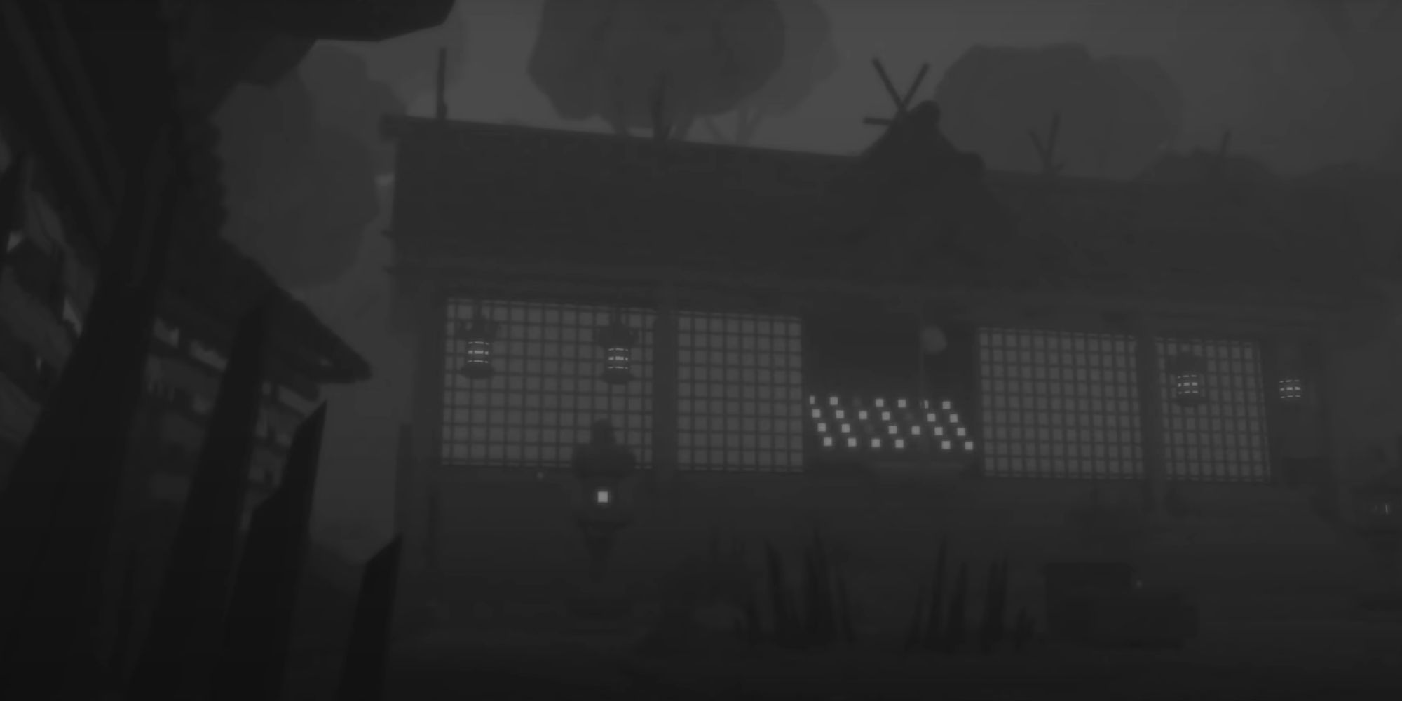 Roblox Life of an Otaku Japanese building - black & white