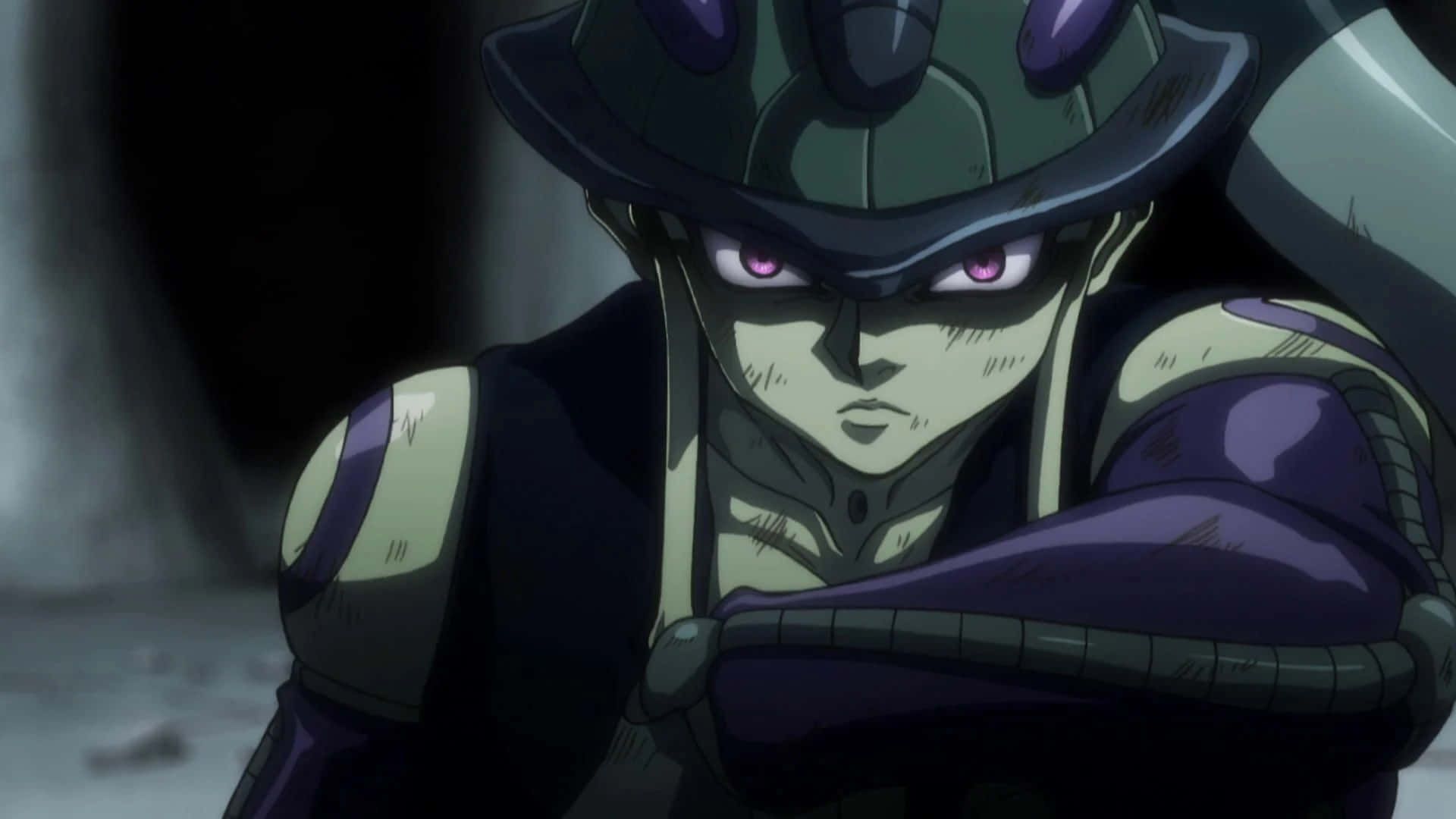 Meruem sitting and staring at the camera in Hunter x Hunter.