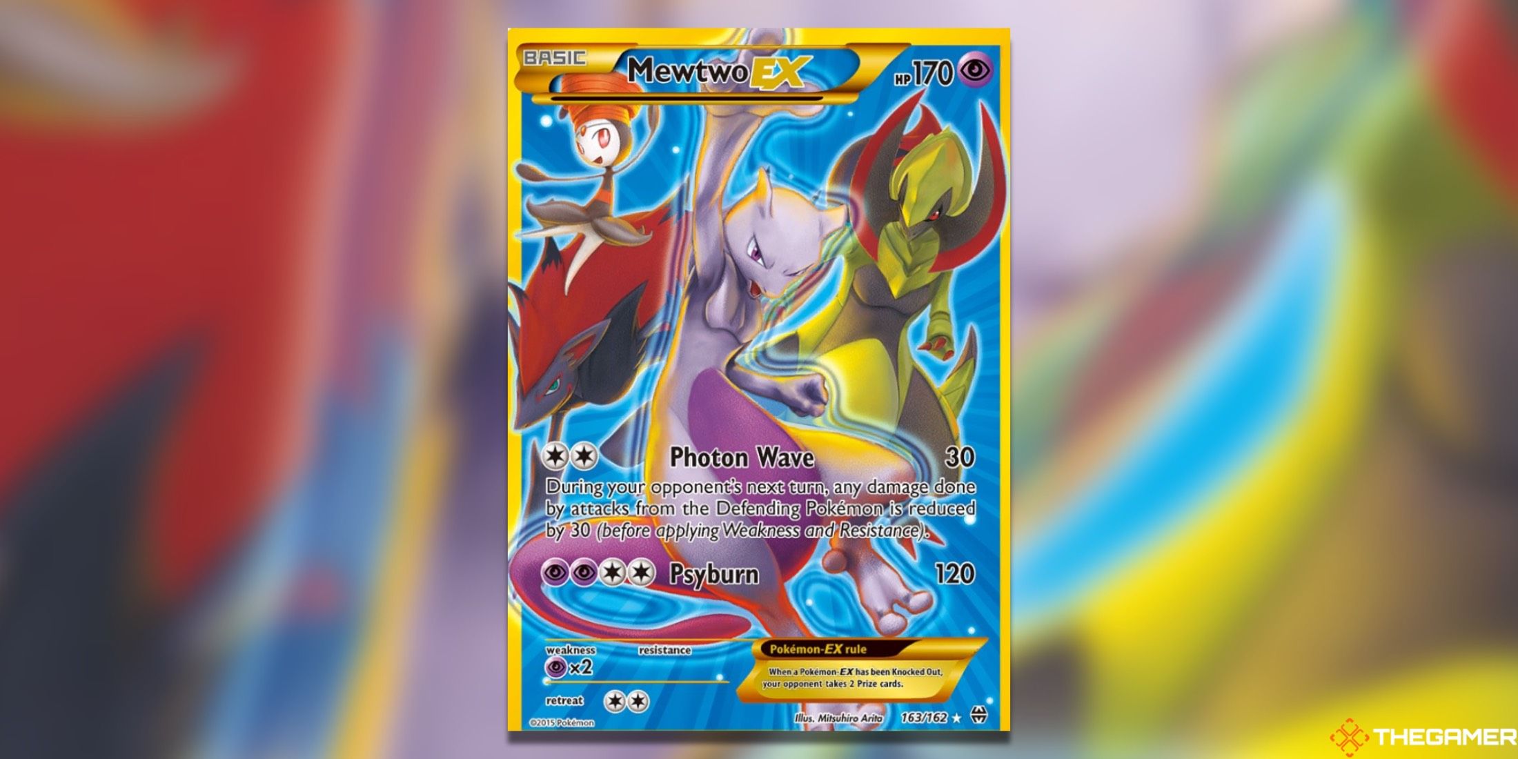 The Mewtwo Secret Rare from XY BREAKthrough in the Pokemon TCG.