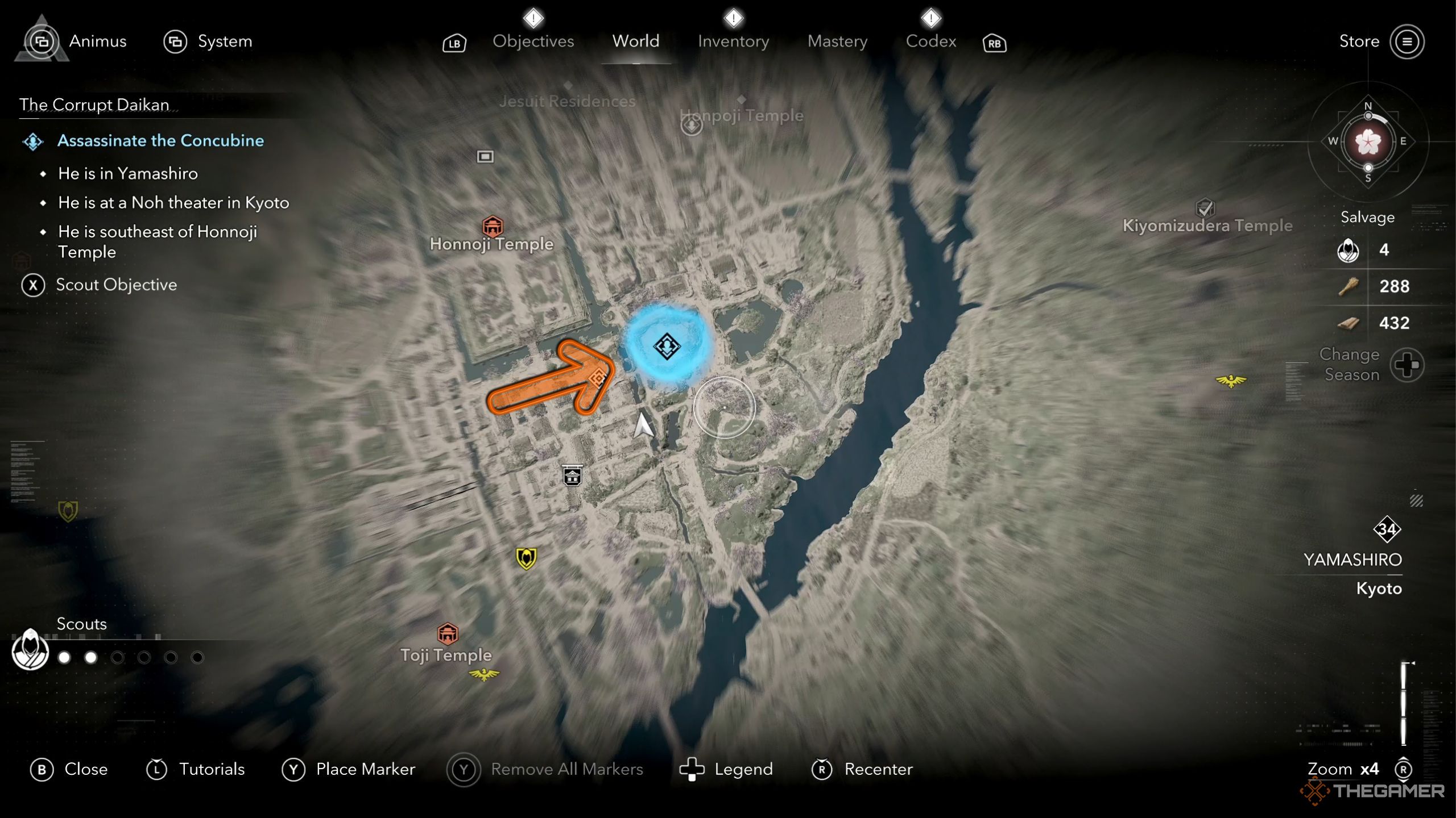 Assassin's Creed Shadows The Concubine location on the map.