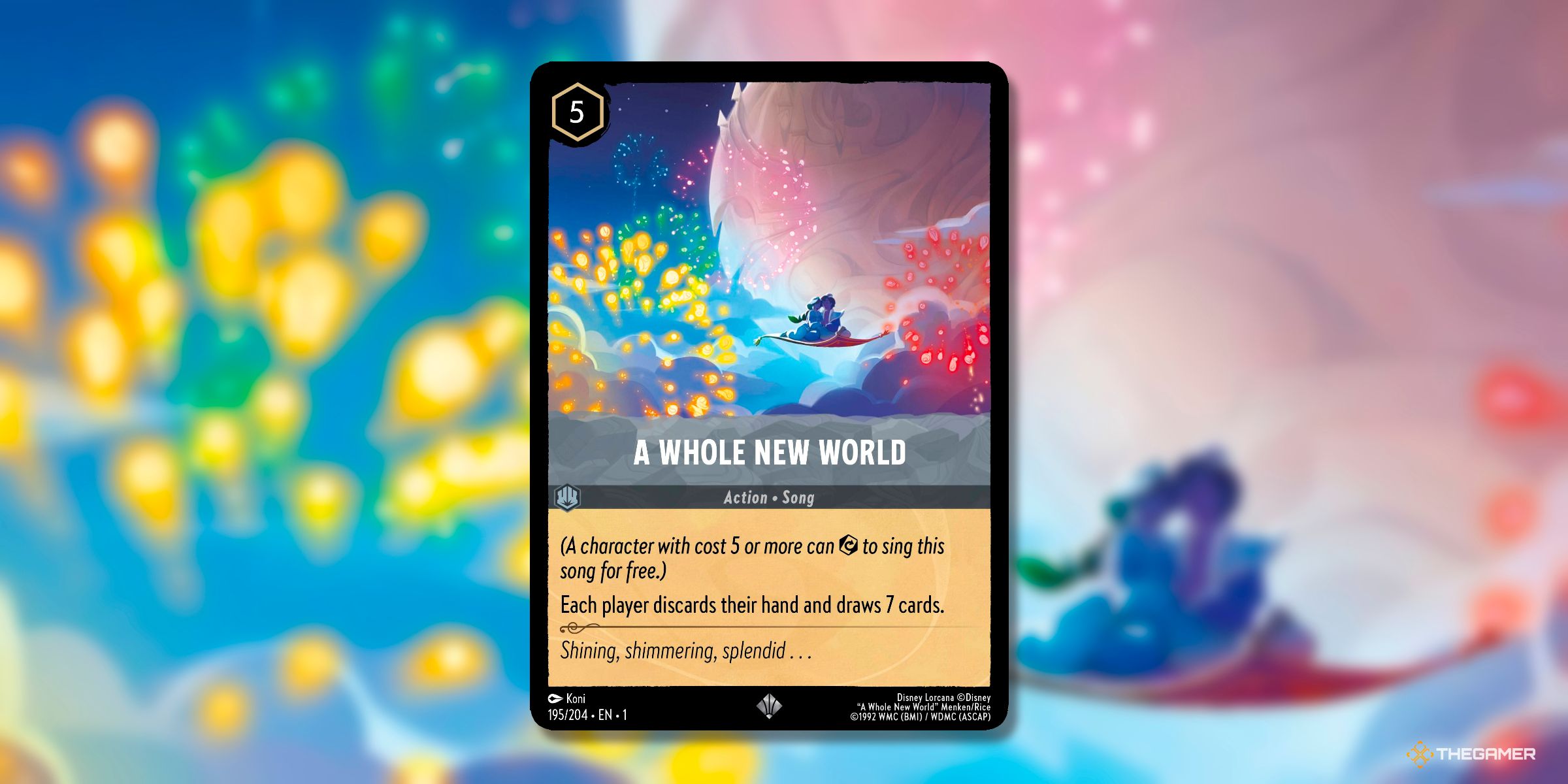 A Whole New World Song Card From The Set The First Chapter From Disney Lorcana.