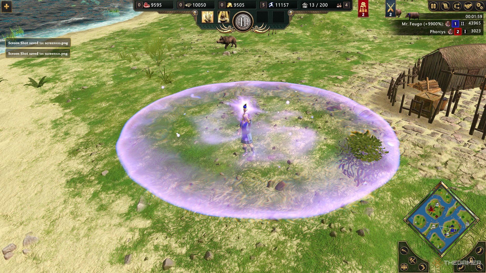 An oracle increases his line of sight in Age of Mythology - Retold.