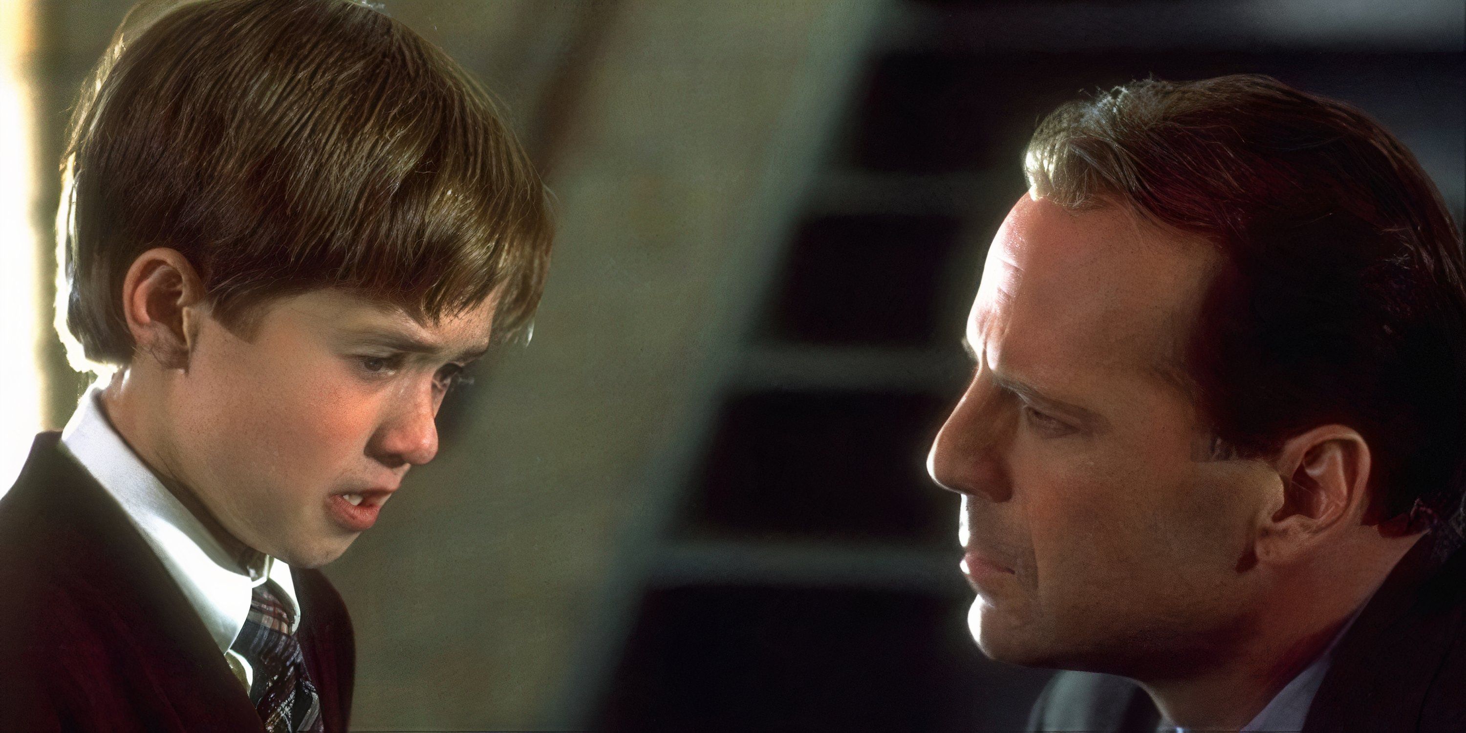 Bruce Willis and Haley Joel Osment in The Sixth Sense.