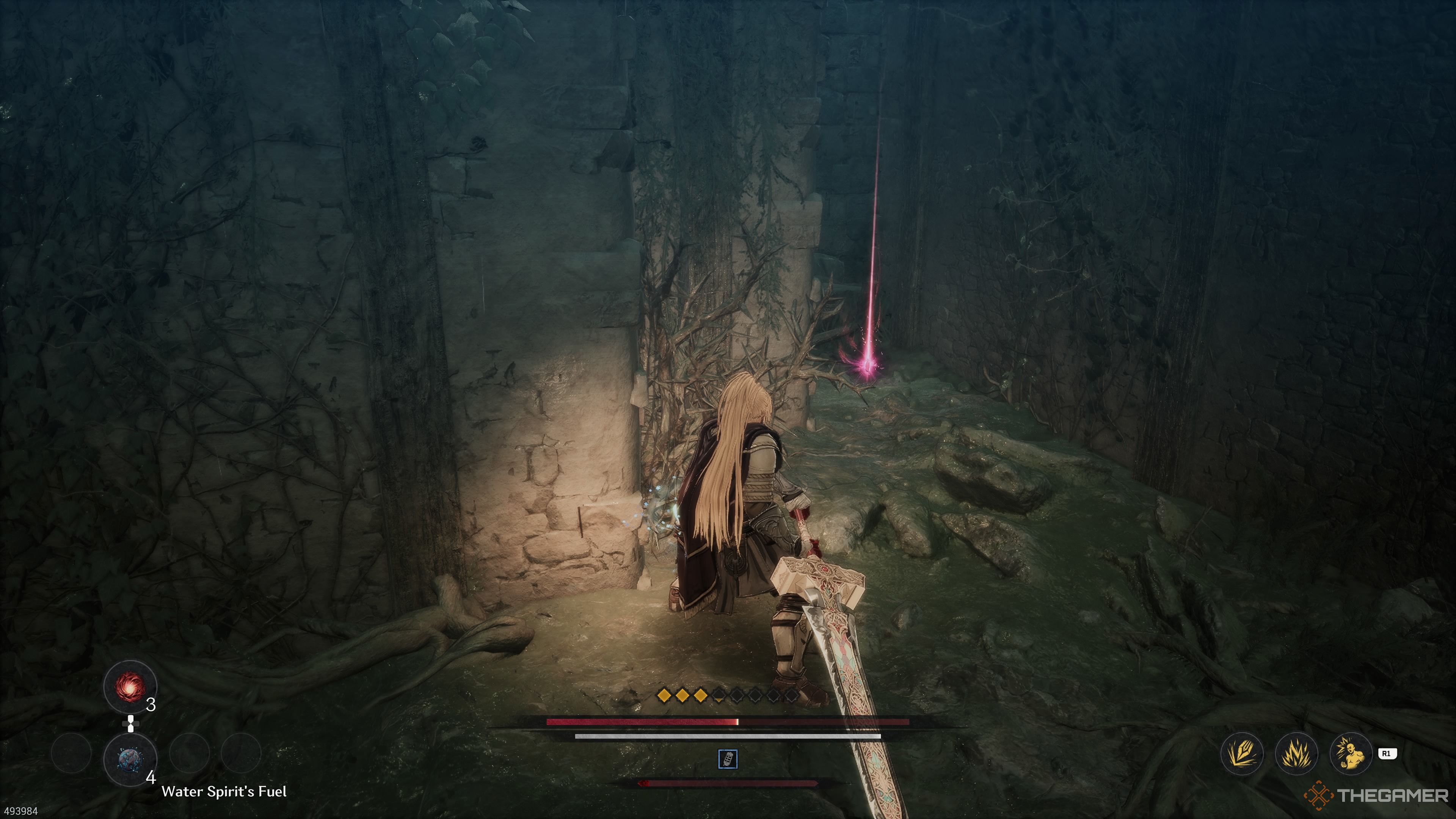 The Necklace of Sealed Water in the Witch's Castle stage in The First Berserker Khazan.