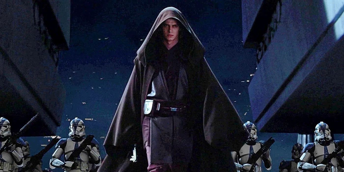 Anakin leading the stormtroopers to kill Jedi children.