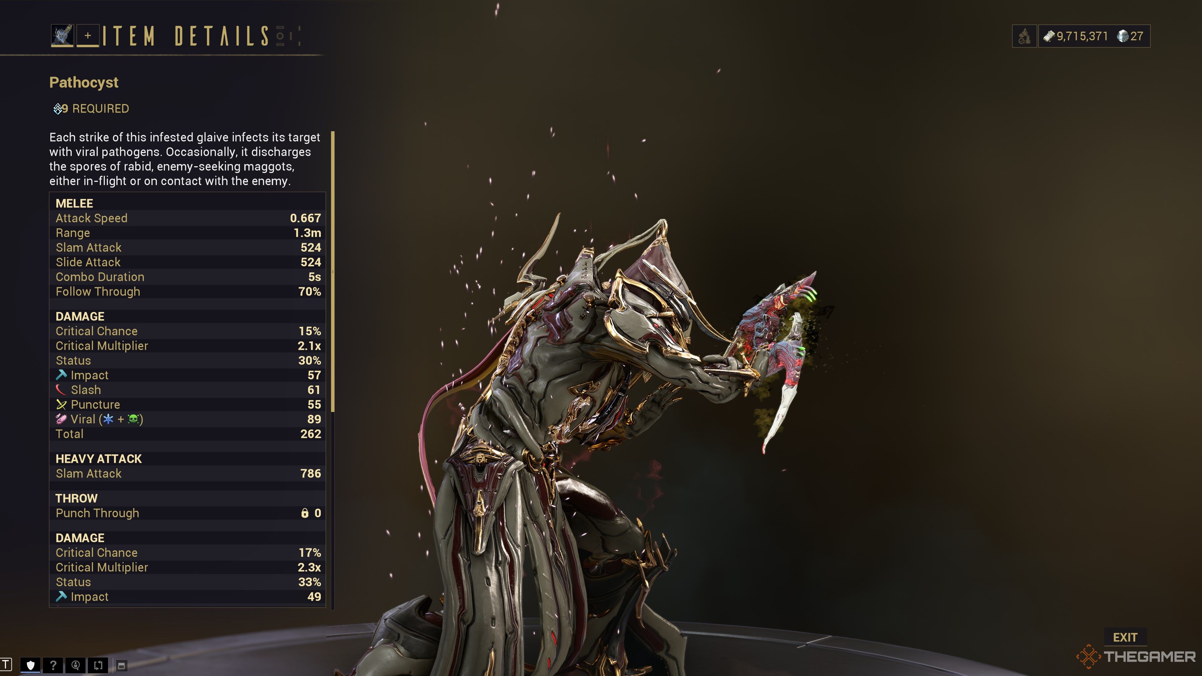 Warframe Pathocyst Stats