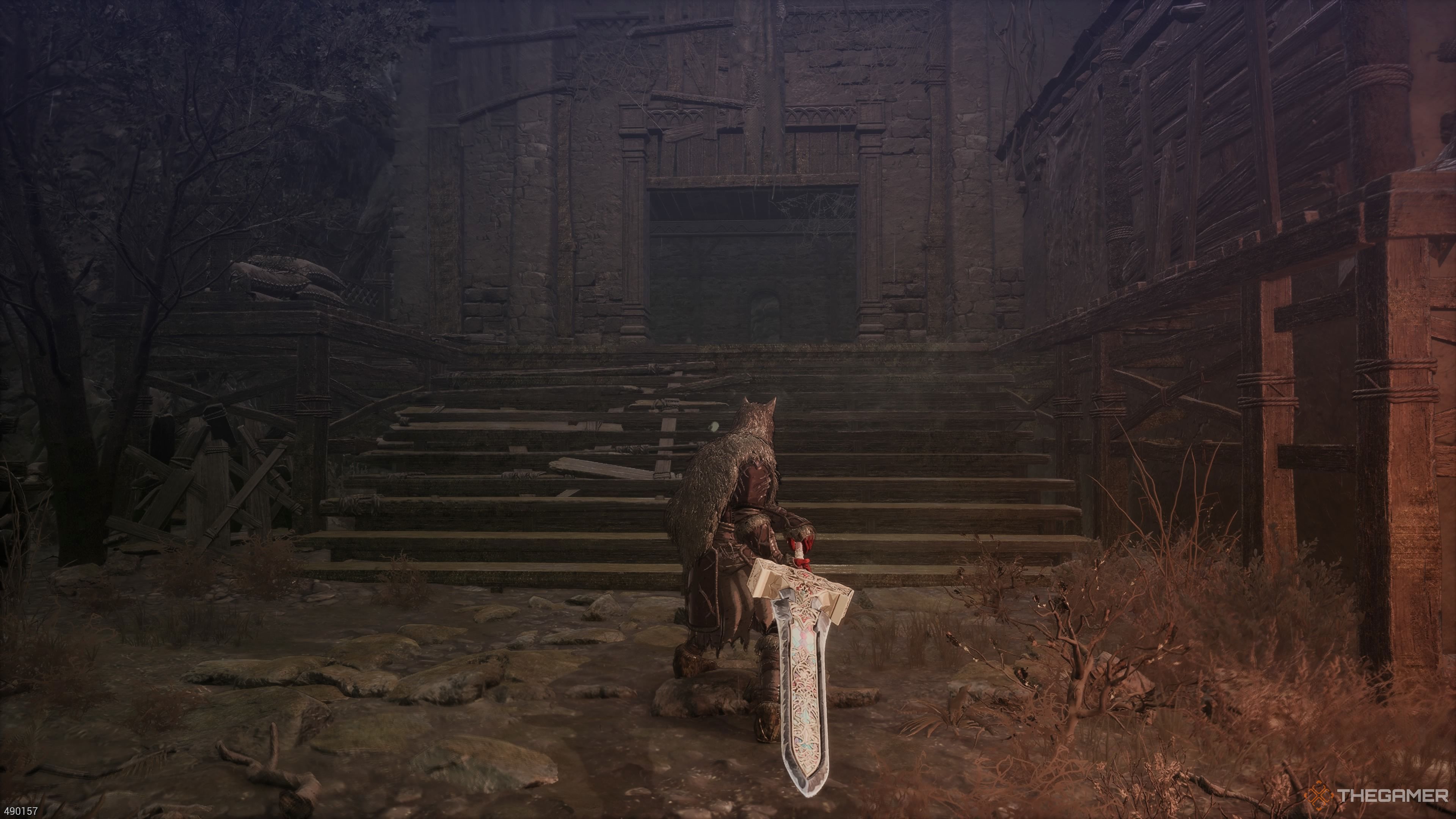 The entrance to the bar in the Devoured Village section of The First Berserker Khazan.