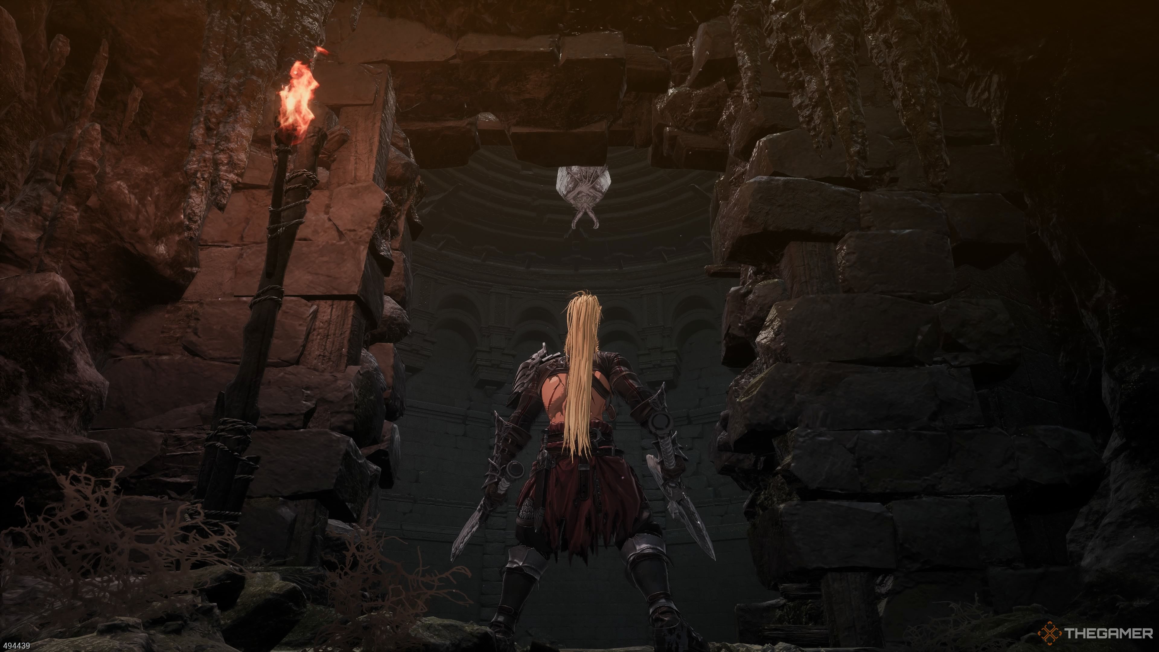 The giant bat miniboss in the Devoured Village section of The First Berserker Khazan.
