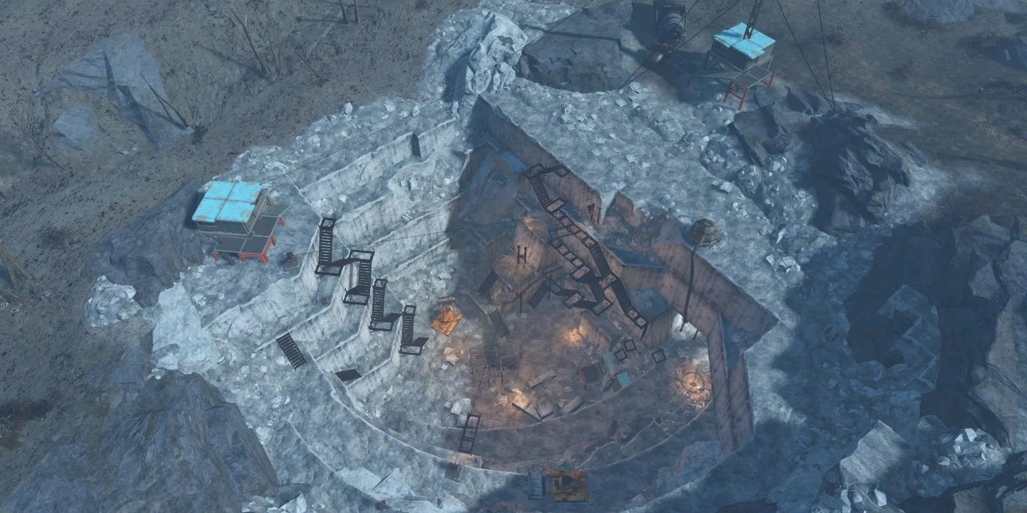 Fallout 4: The layout of the dunwhich borers dungeon.