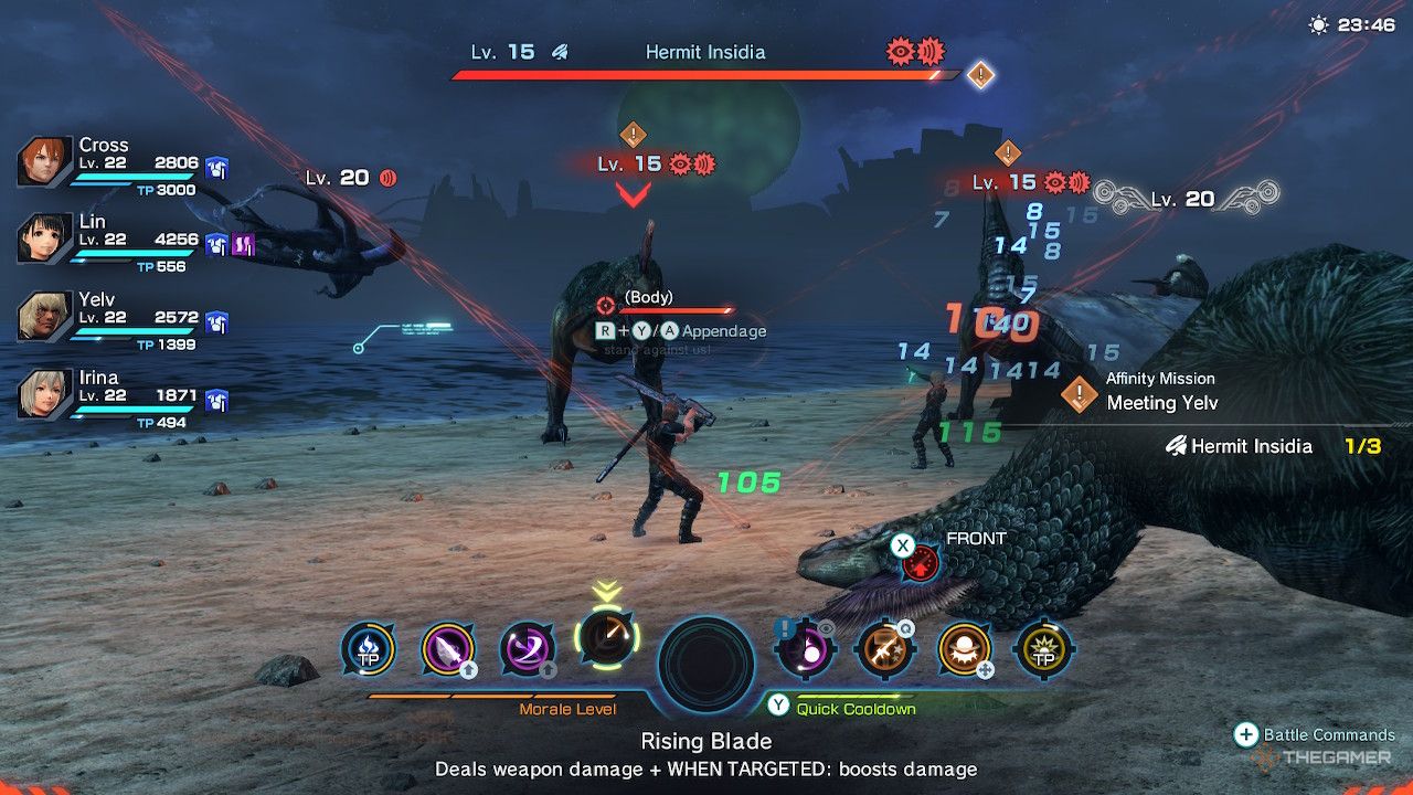 Combating Hermit Insida in Xenoblade Chronicles X
