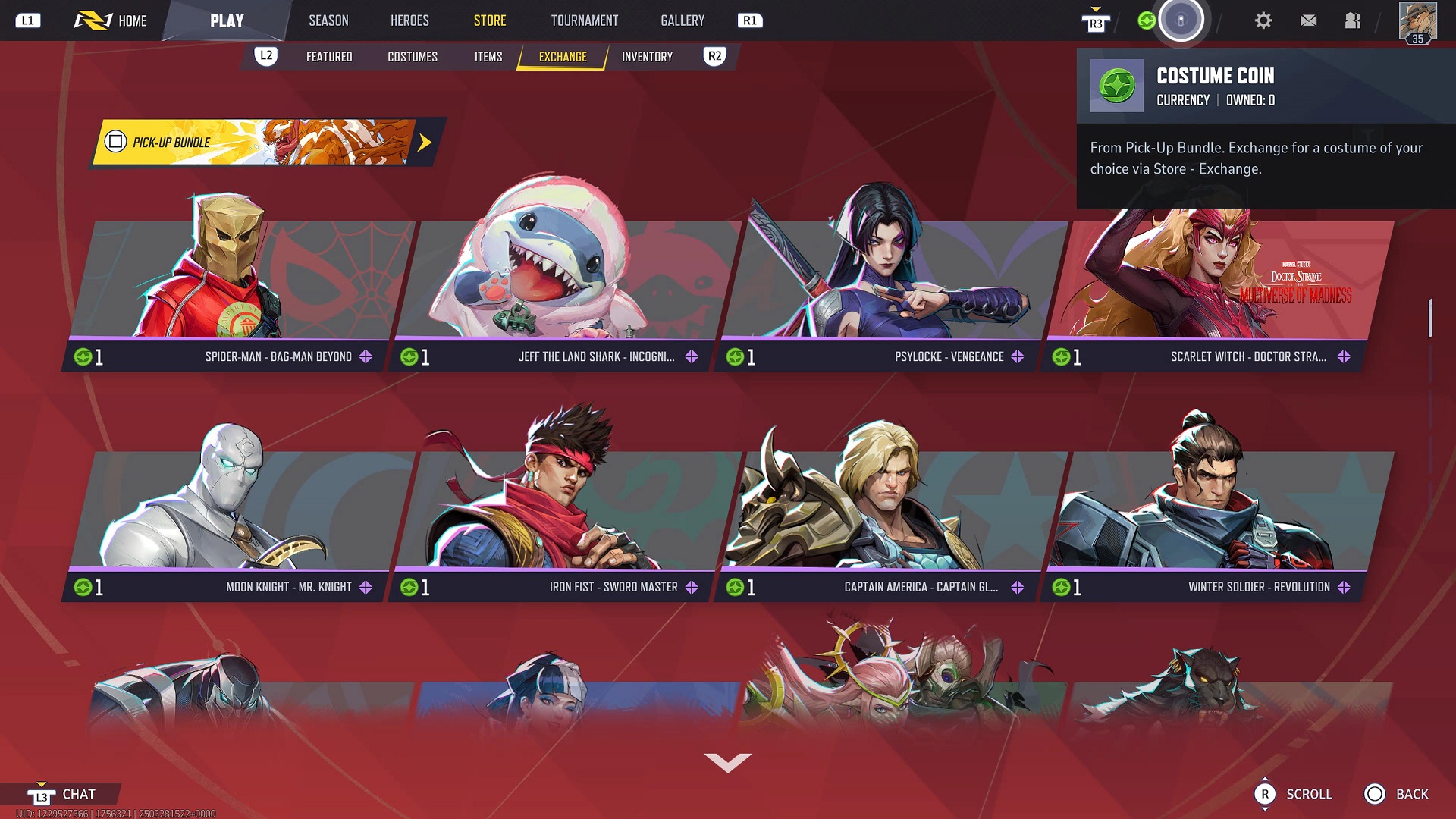 Marvel Rivals Costume Coins