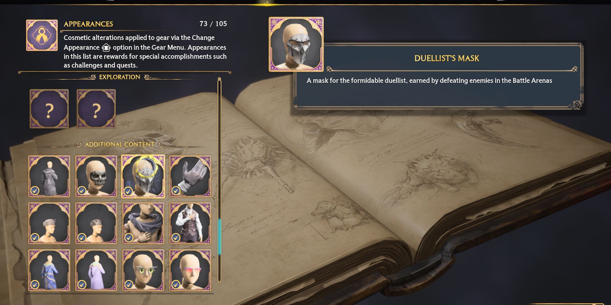 Duellist's Mask Dark Arts Battle Arena reward in Hogwarts Legacy