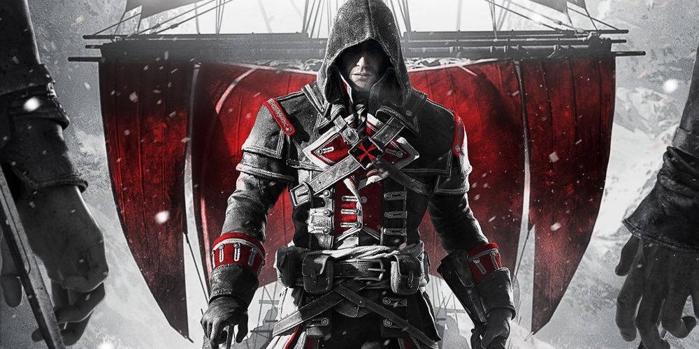A character in front of a boat in Assassins Creed Rogue.